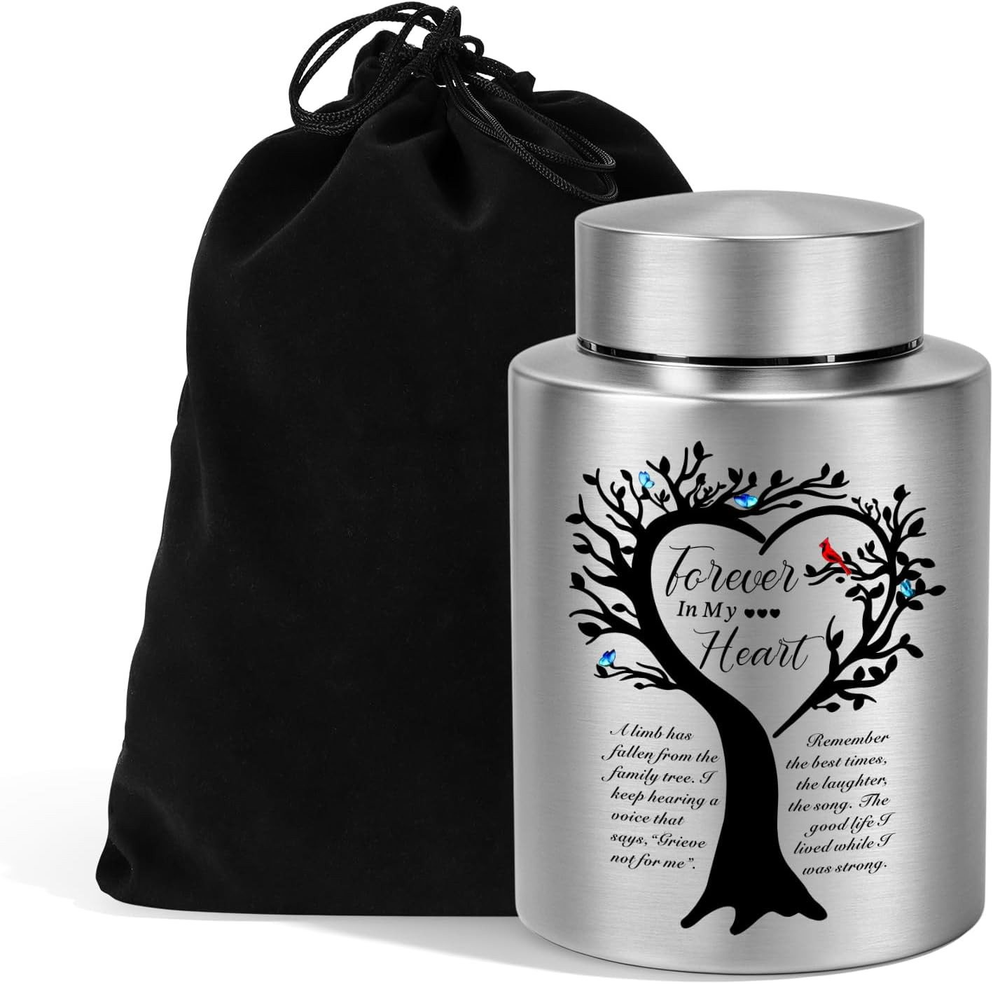 Small Urns for Human Ashes Tree of Life Urn 5.9 Inches Stainless Steel Urn Decor