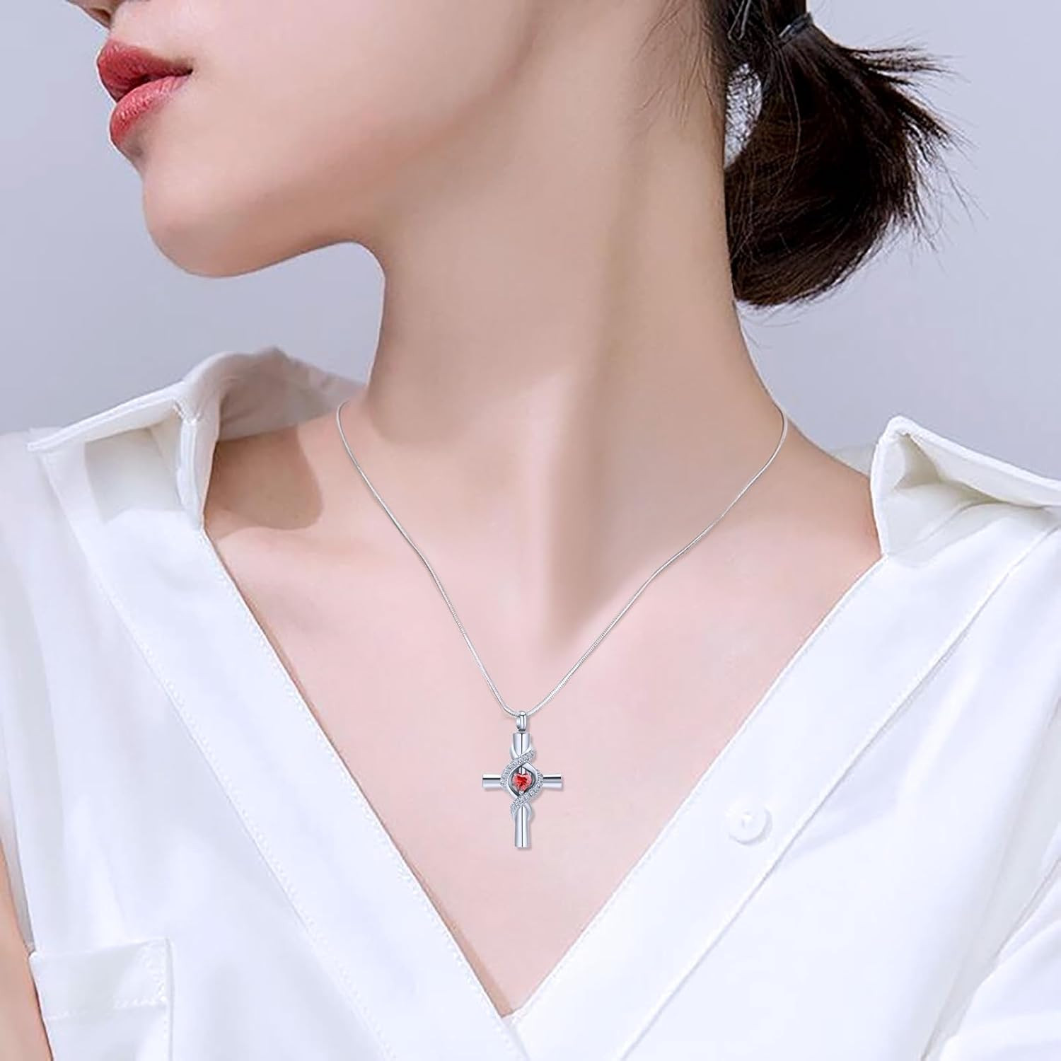 Infinity Urn Necklace for Ashes Cross Cremation Jewelry Memorial Necklace Births