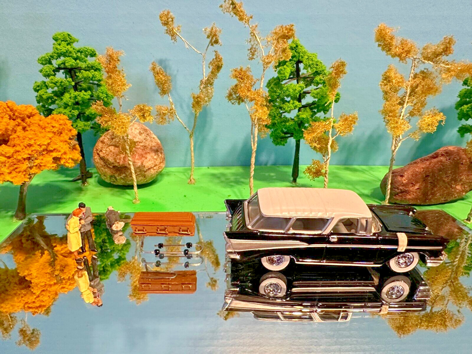 Hearse, Funeral, Grave, 1957 Chevy Nomad Hearse, Johnny Lighting, 1/64 210 Sedan