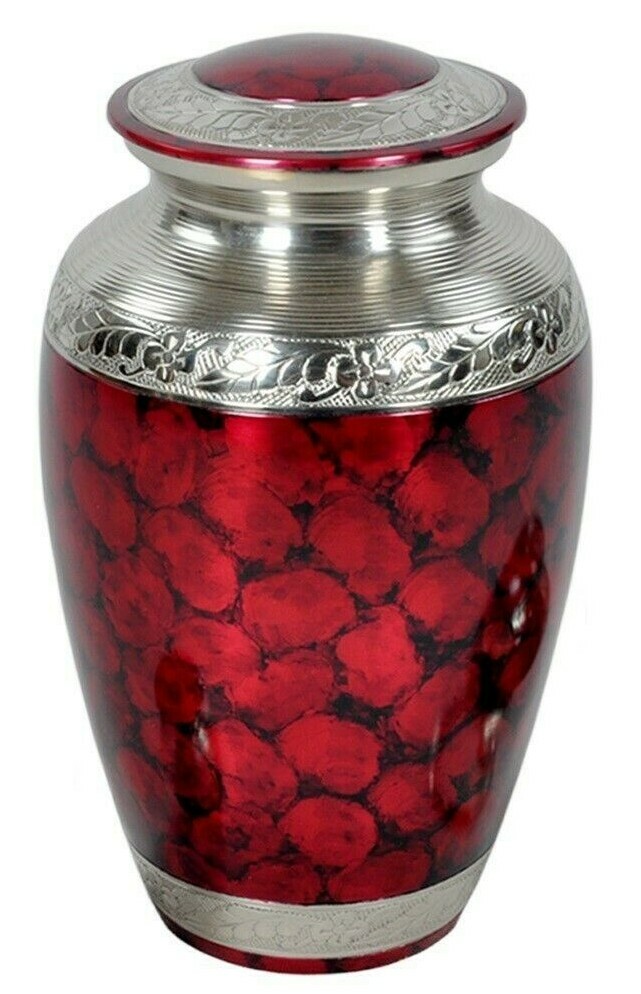 Red Crimson Adult Cremation Urn For Human Ashes – Free Shipping