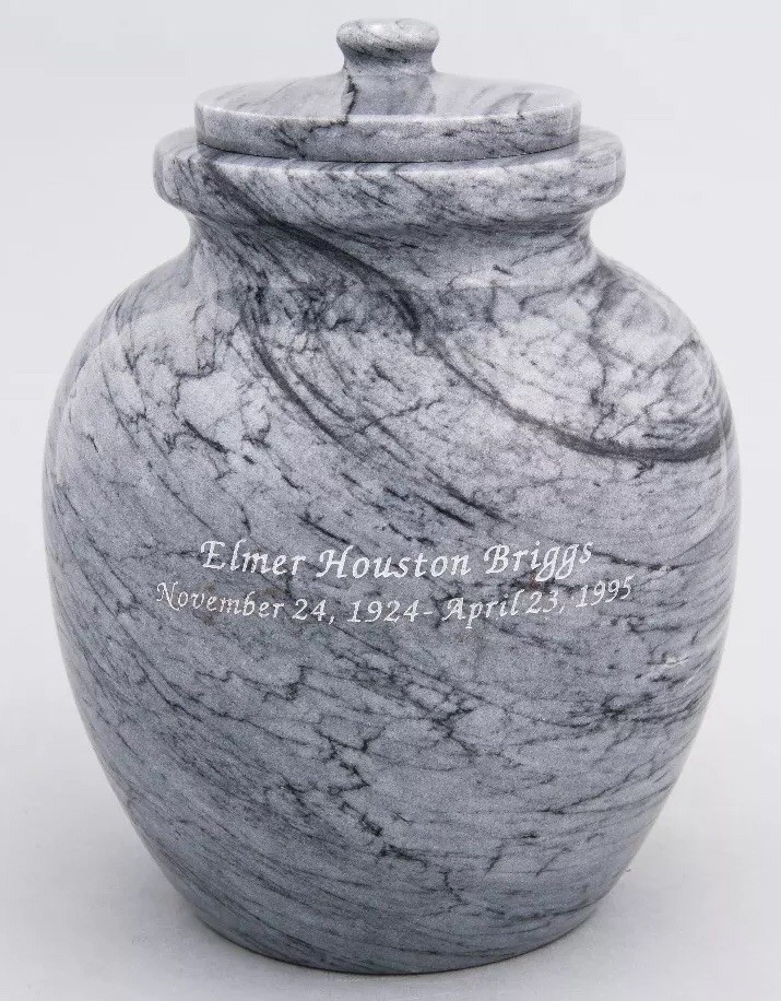 Large/Adult 205 Cubic Inches Gray Legacy Natural Marble Urn for Cremation Ashes