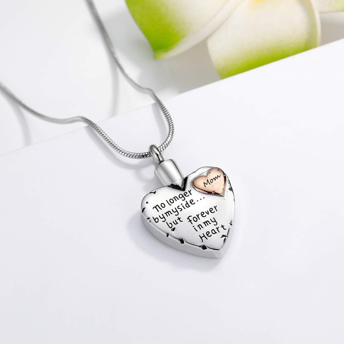 Durable Urn Necklace for Ashes – Heart Pendant in 316L Stainless Steel for Women