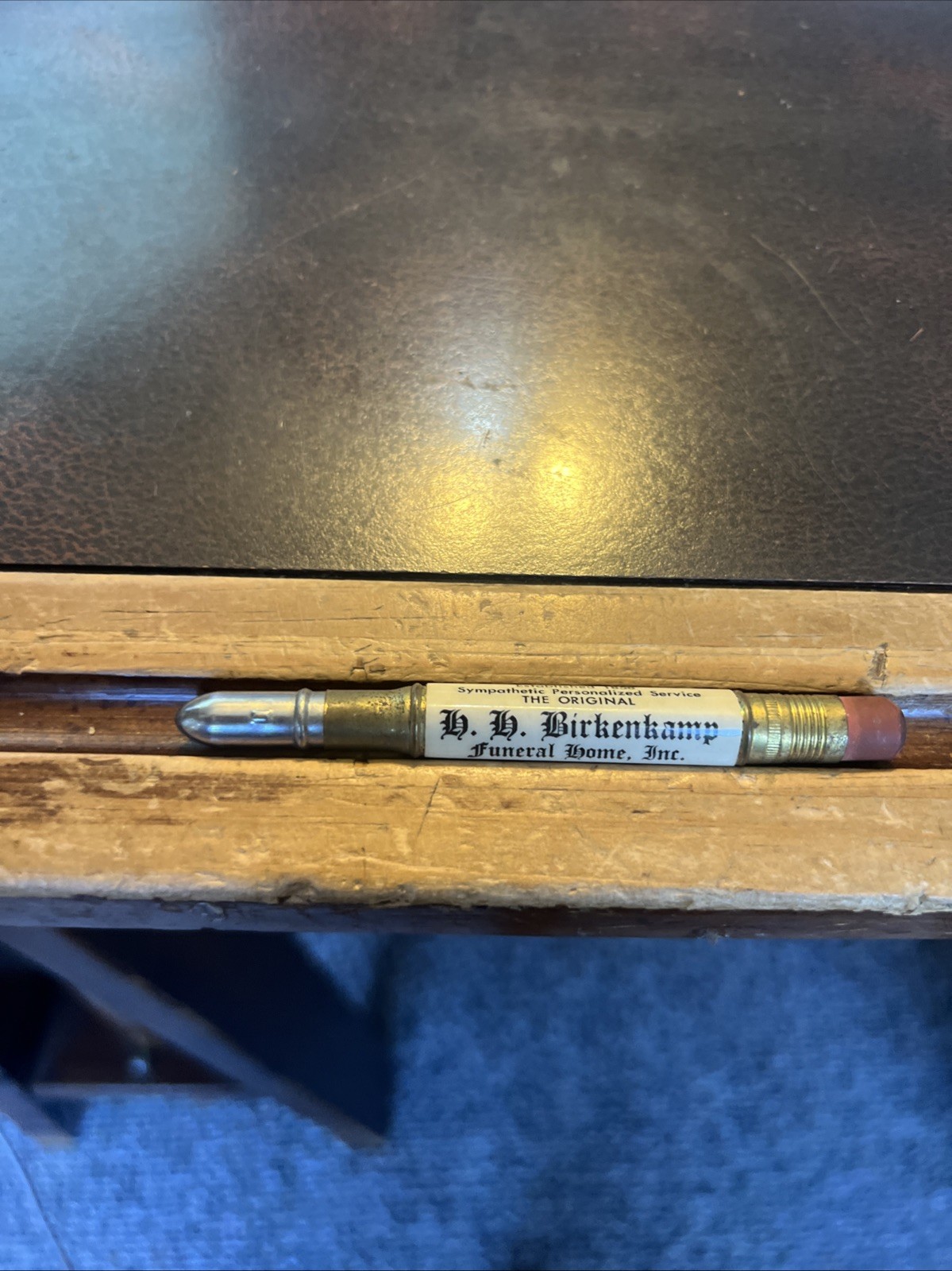 Vintage Toledo Ohio Burkenkamp Funeral Home Bullet Pencil