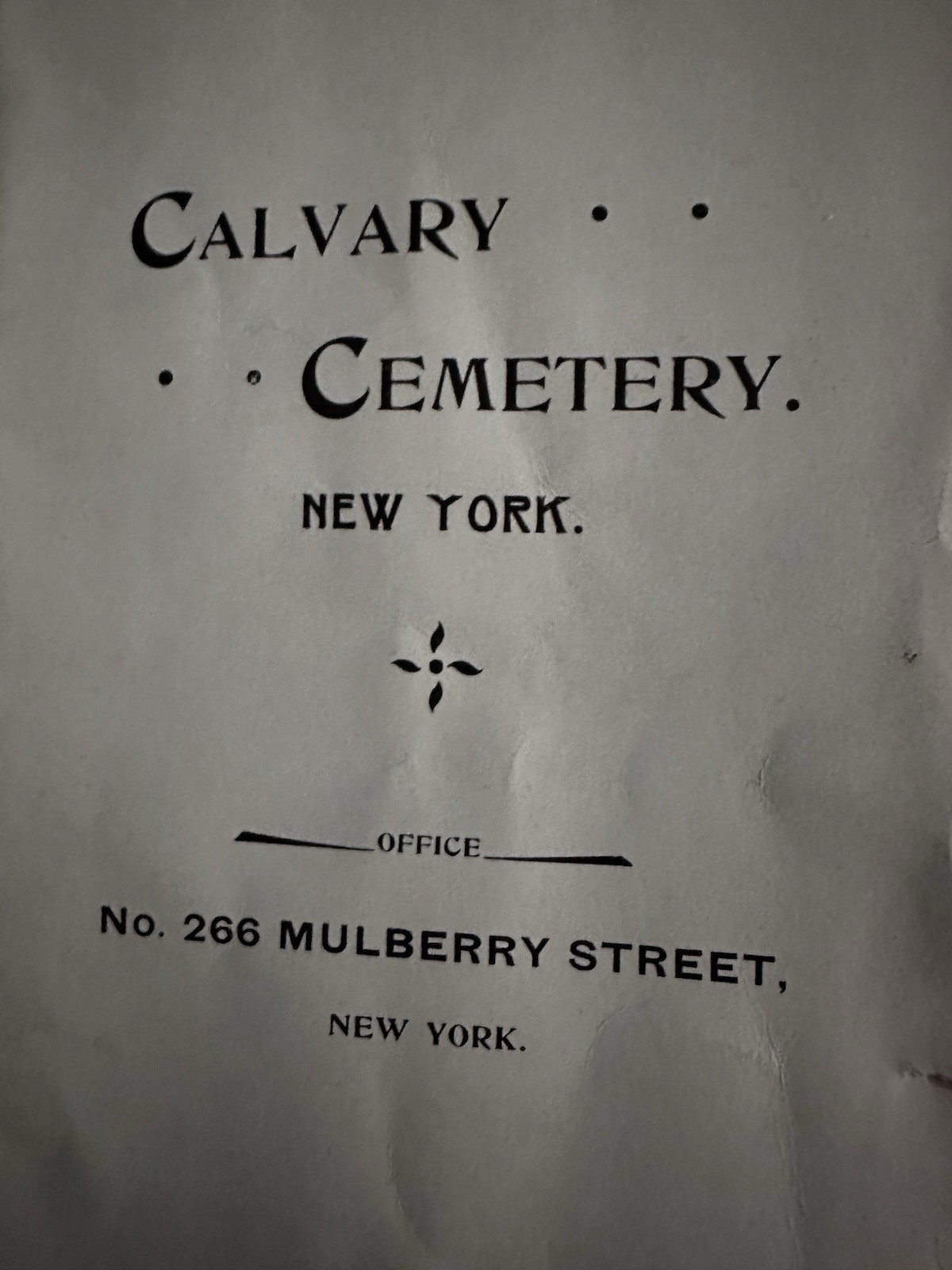 New York Funeral Grave Ticket Calvary Cemetery 1898 & Billheads 1952 Pa Used