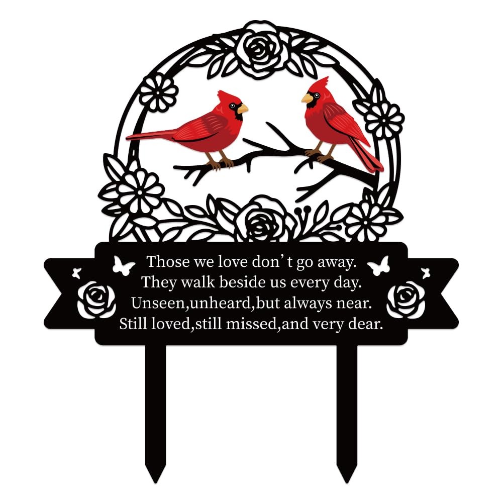 Cardinal Grave Marker Cemetery Decorations for Grave Metal Memorial Graves St…