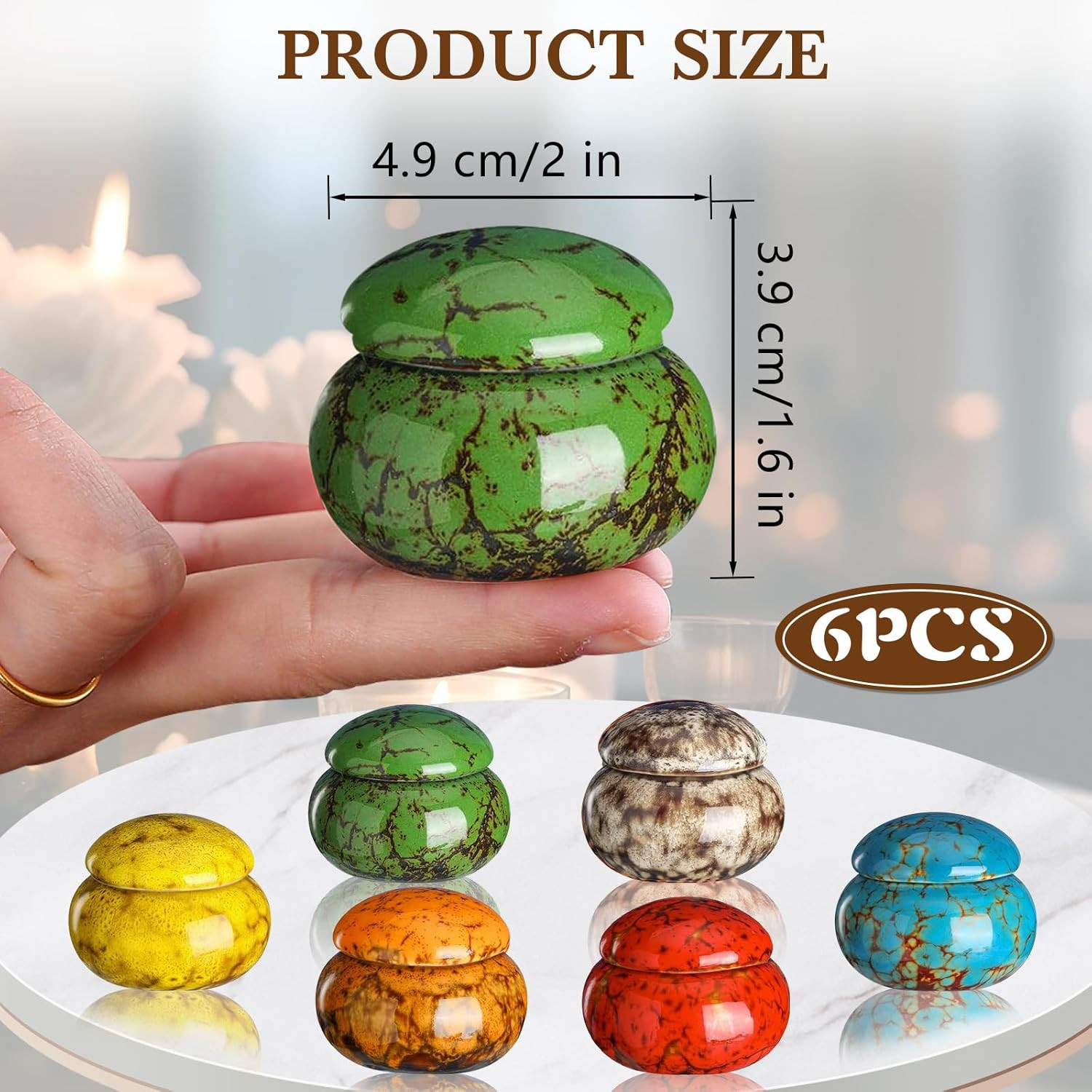 Small Urns for Human Ashes Keepsake Set of 6, 1.6” Cremation Keepsakes Urns for