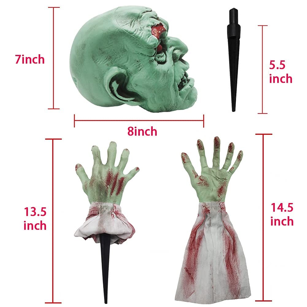 Halloween Zombie Stakes Decorations, Scary Zombie with and Arms Lawn Stakes, …