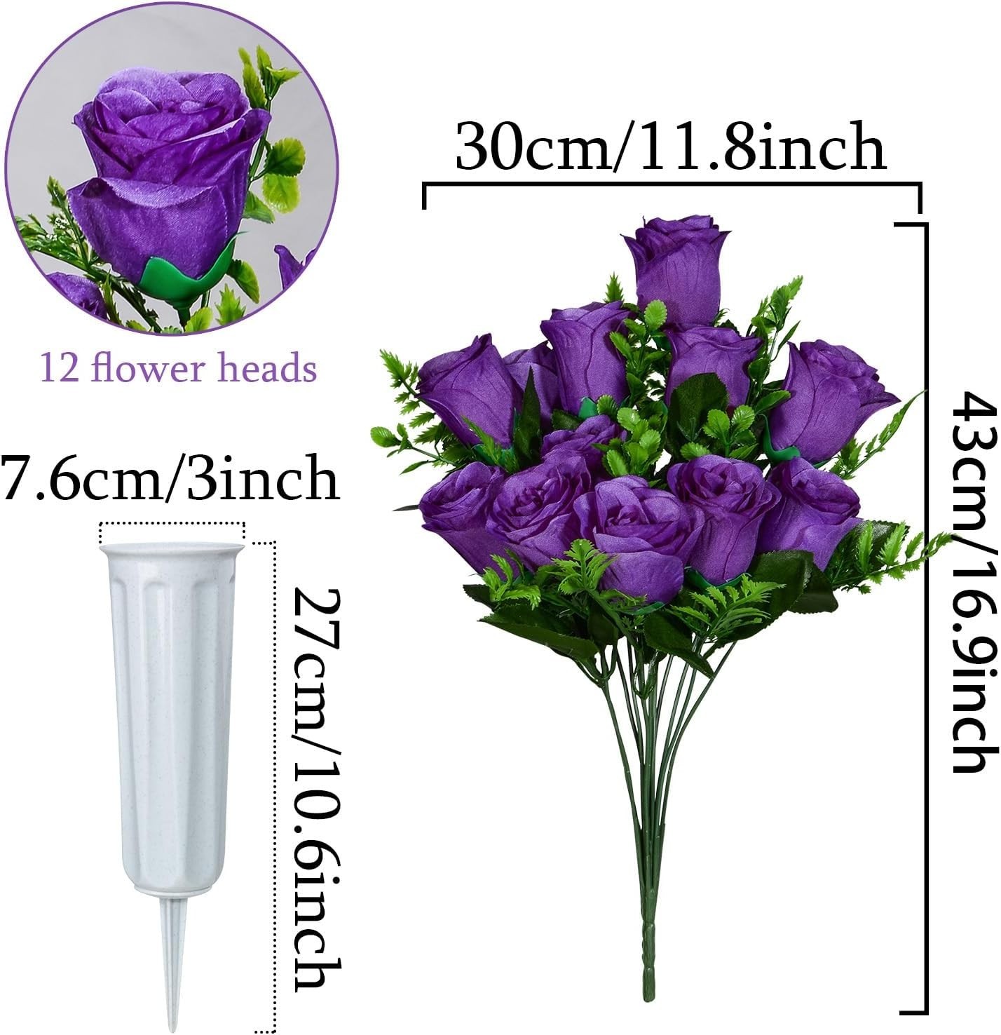 Forever in Bloom: 2 Artificial Rose Bouquets with Vases for Lasting Remembrance