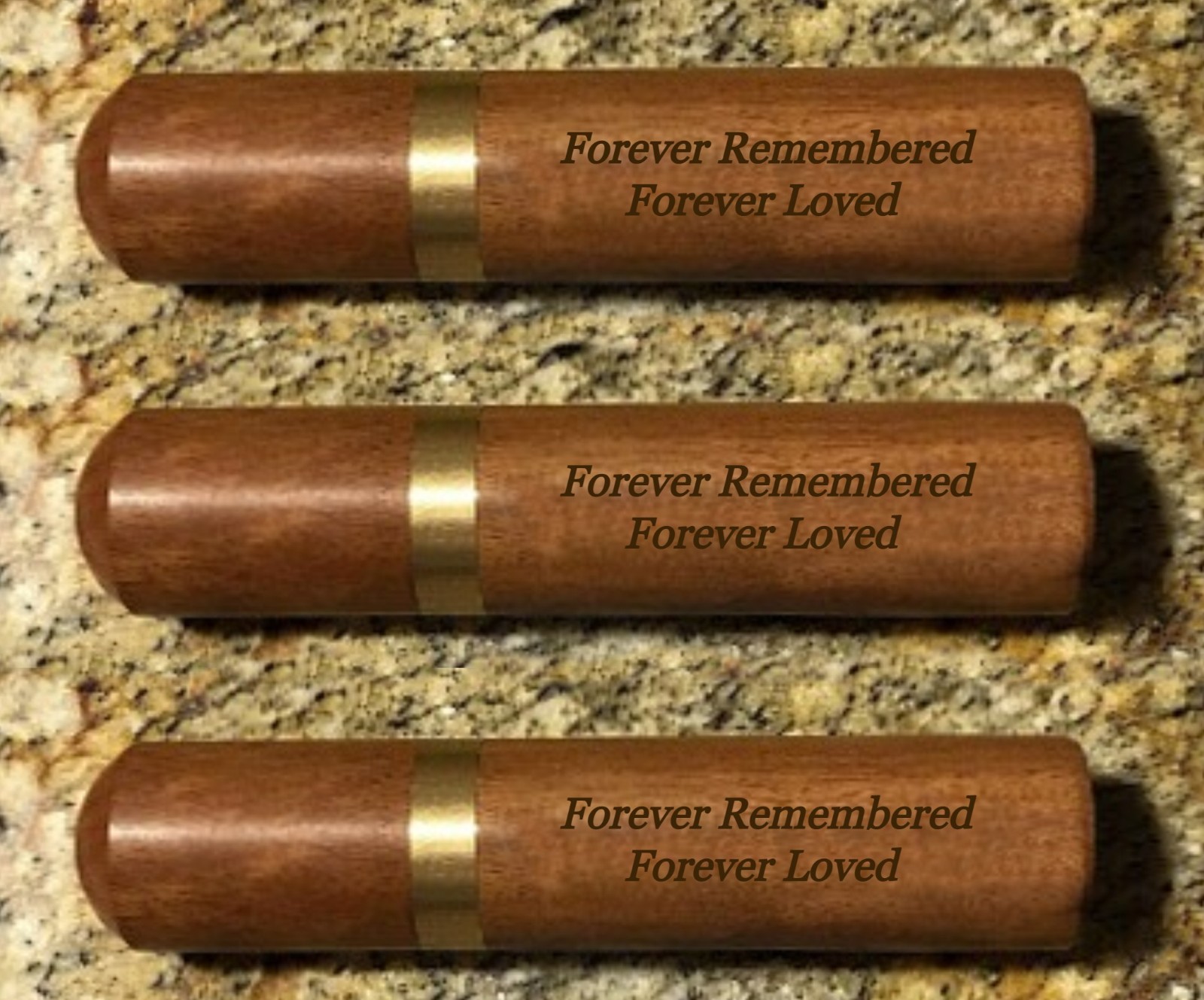 THREE Lovely Rosewood Cremation Urn / Scattering Tubes – LASER ENGRAVED AS SHOWN