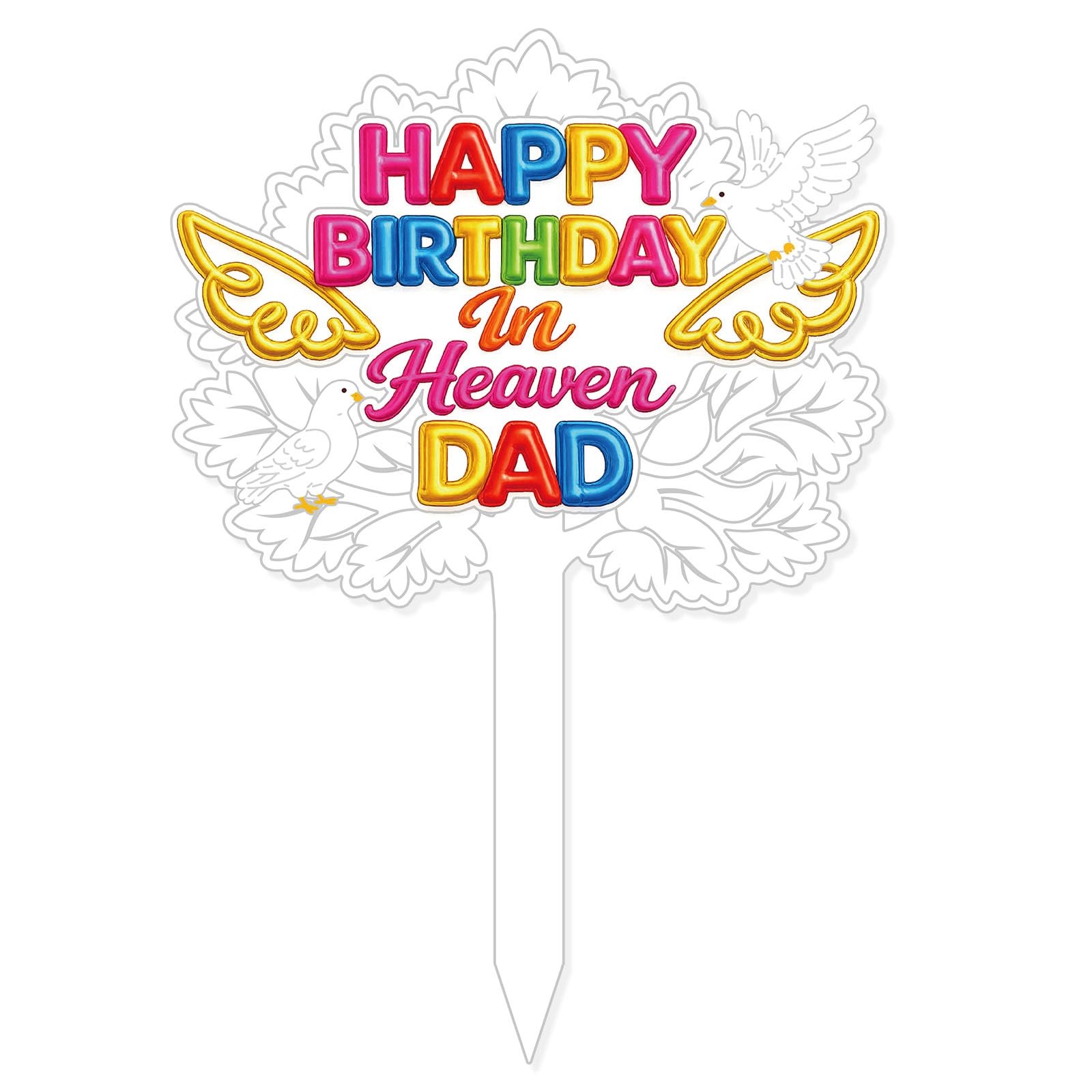 Happy in Heaven Decorations, 30x20cm/11.81×7.87in Metal Memorial Remembrance …
