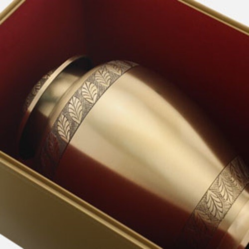 Large/Adult Gold Polymer Single Funeral Cremation Urn Burial Vault