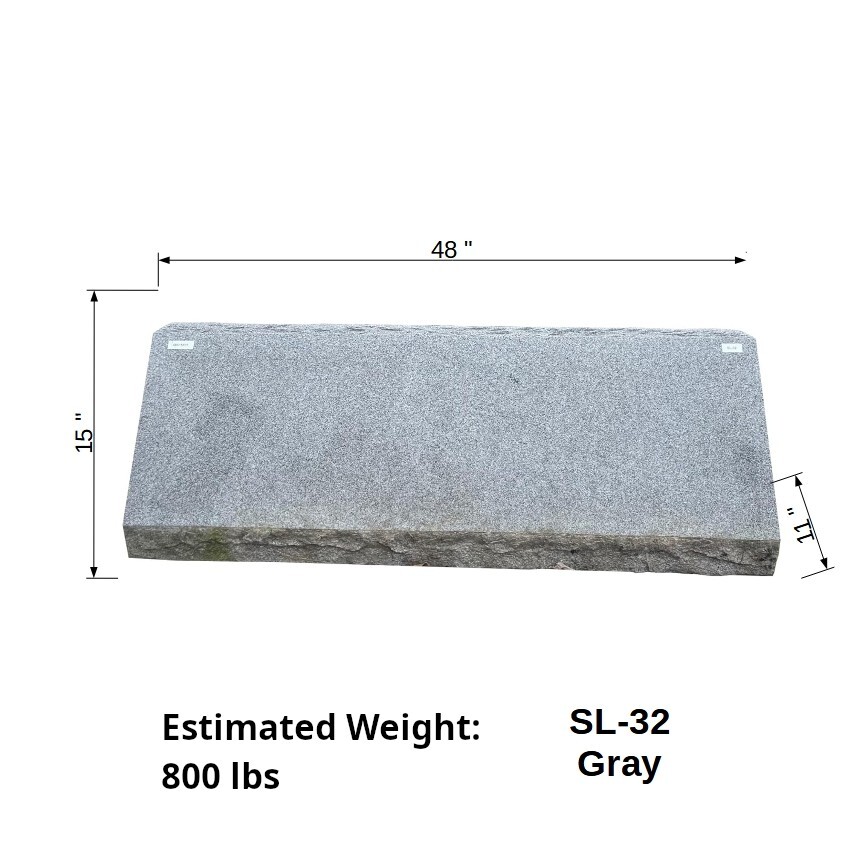 Gray Granite Western Slant Monument Cemetery Headstone Grave Marker SL-32