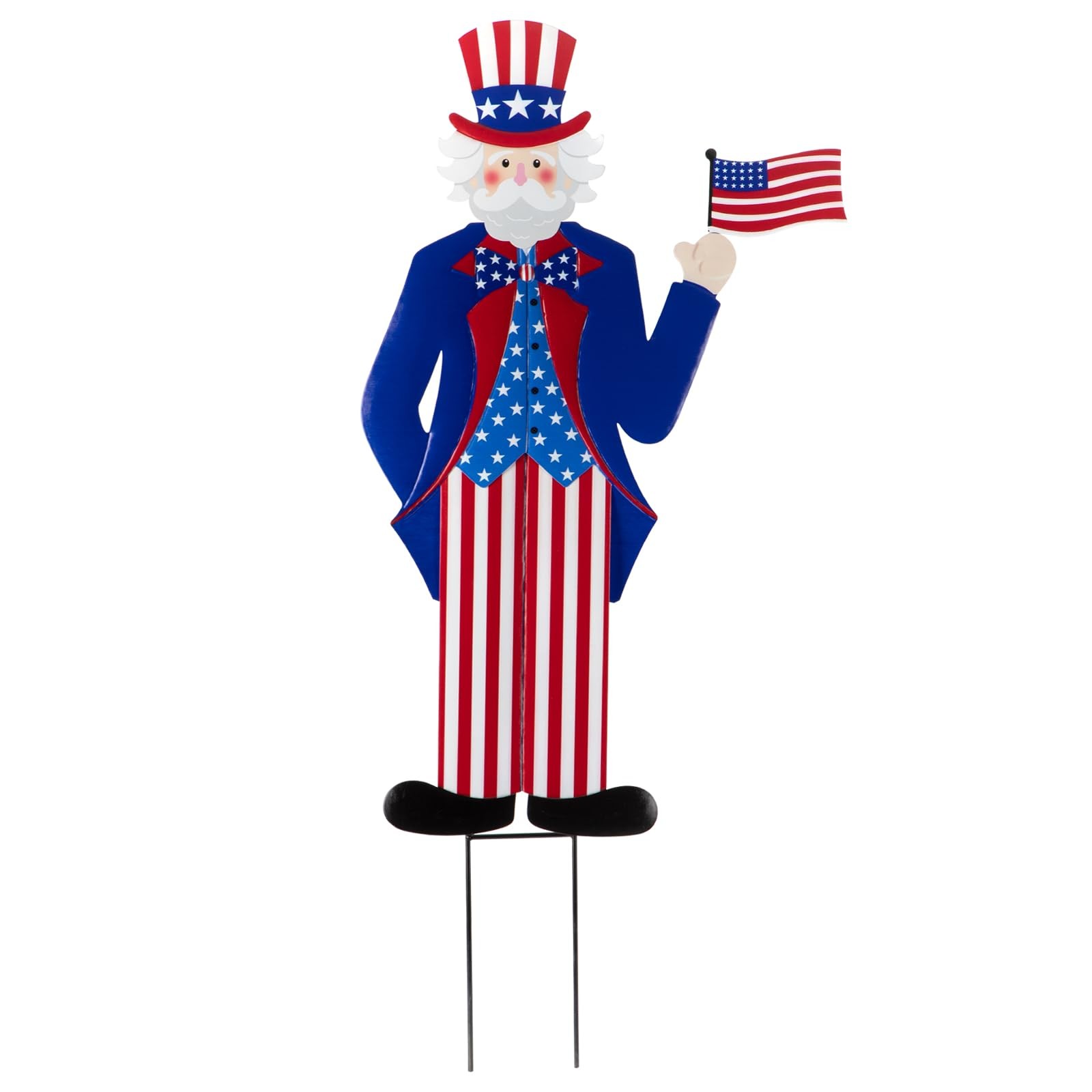 Veterans Day Yard Signs Uncle Sam Garden Stakes, 35″H Metal Patriotic 4th of …