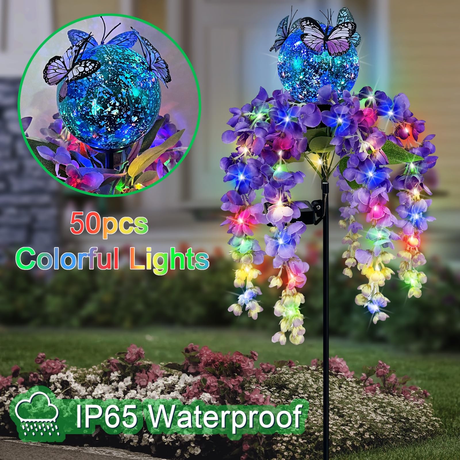Colorful Solar Garden Lights for Pathways and Yards – Spring Decorations