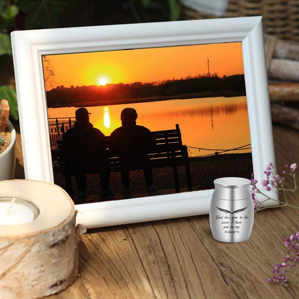 God Has You in His Arms, I Have You in My Heart – Small Keepsake Urn for Ashes,