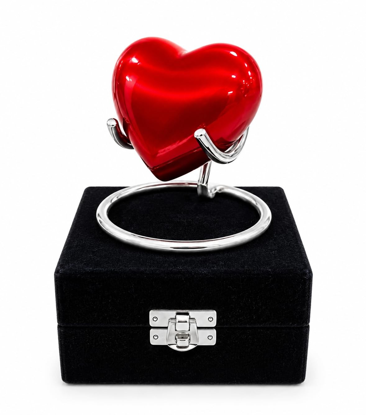 Red Heart Cremation Urn – Keepsake for Human Ashes with Premium & Stand – Sma…