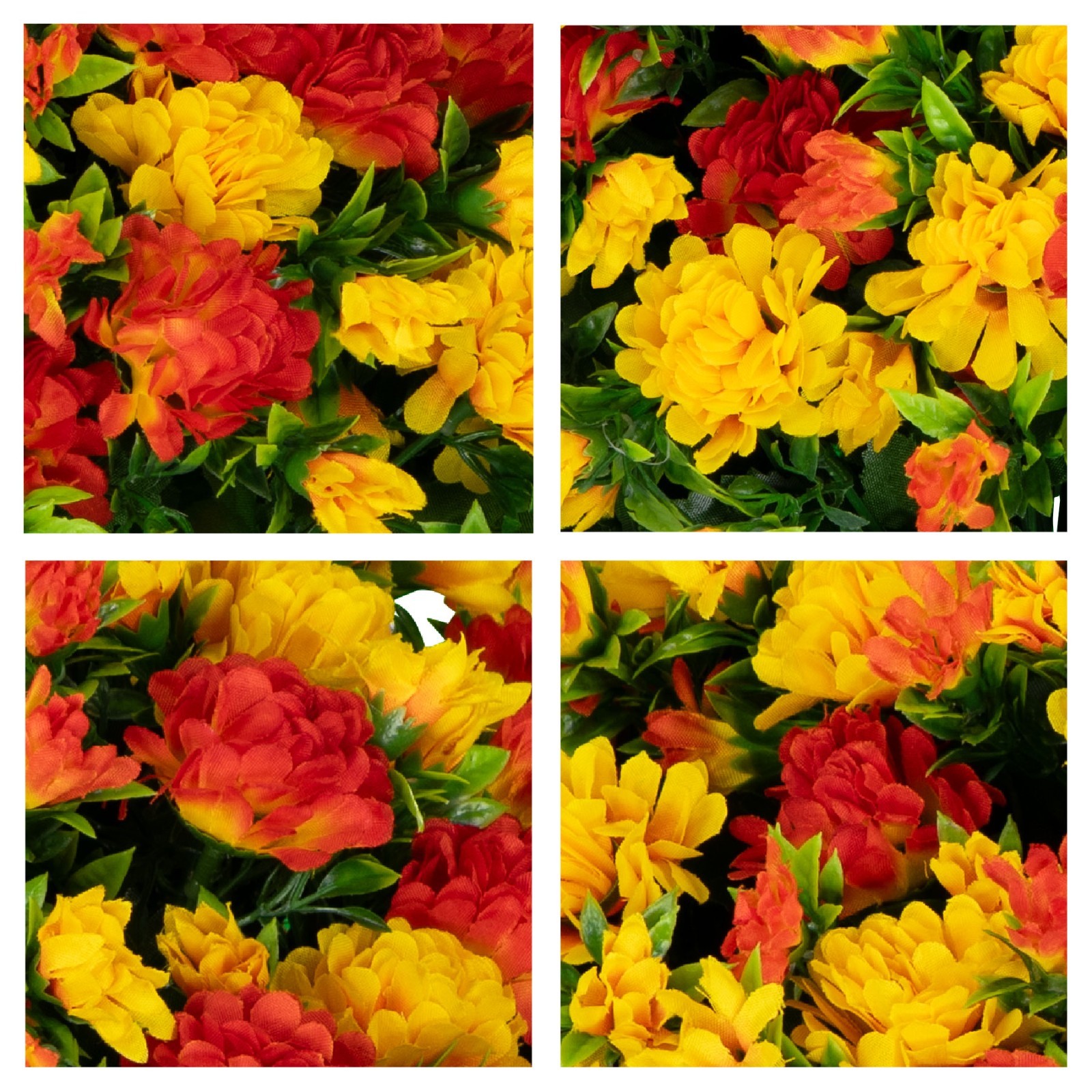 Artificial Weighted Pots – 2 Pack of Sunset Orange Mum Pots