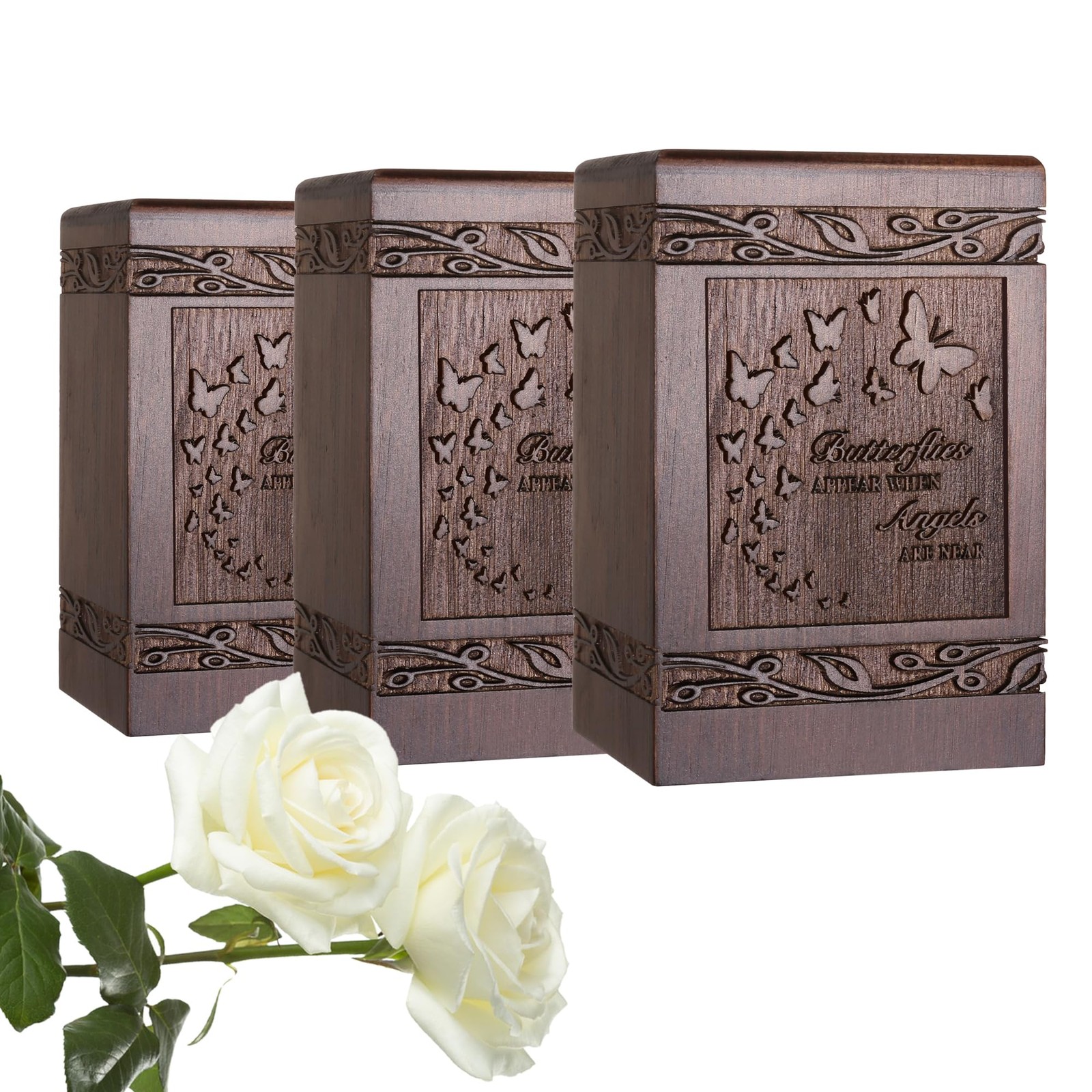 Cremation Urns for Human Ashes Adult Male Female, Wooden Carved Urns Box for …