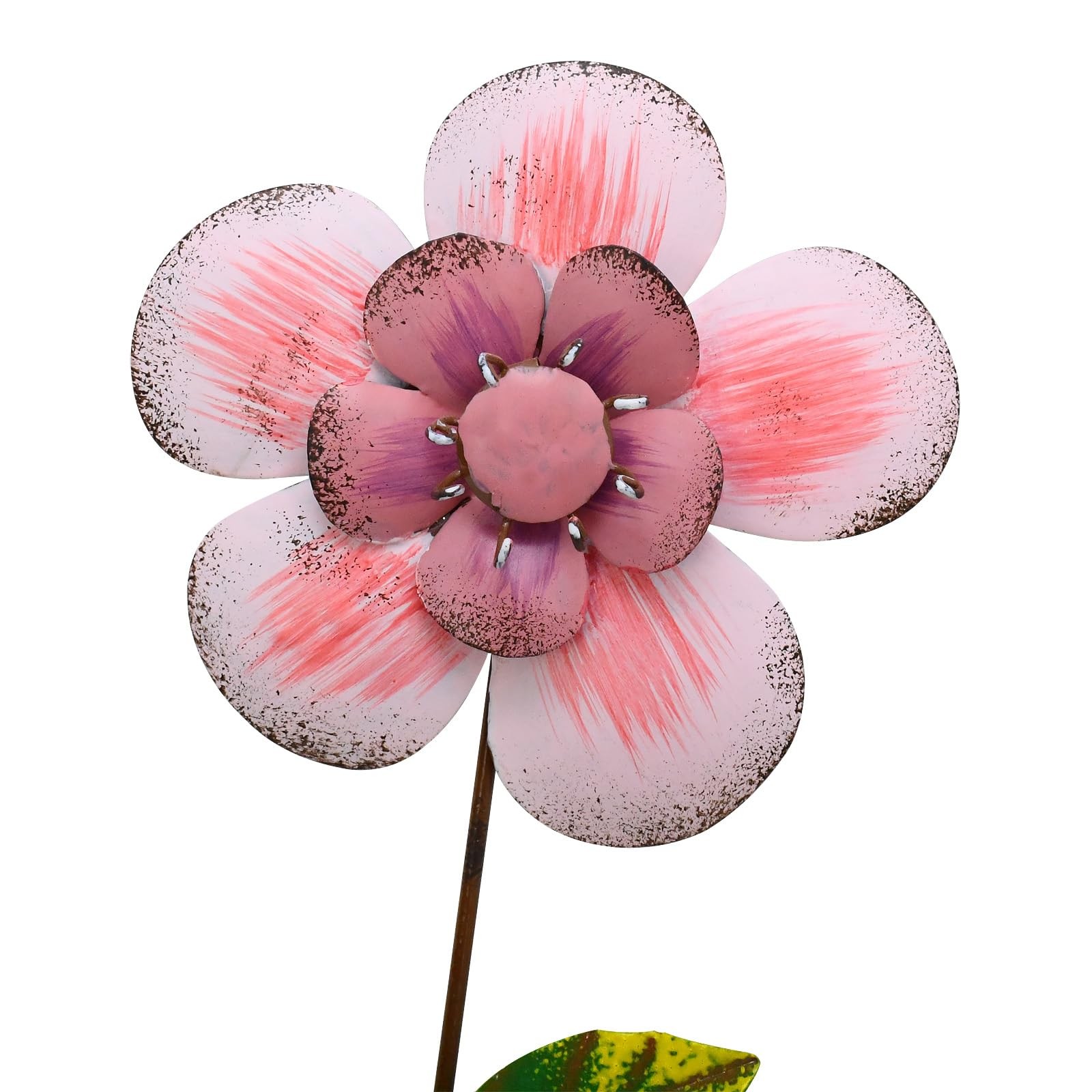 4Pcs Metal Flower Garden Stakes, 16″” H Rustic Flowers Yard Stake Decorative …