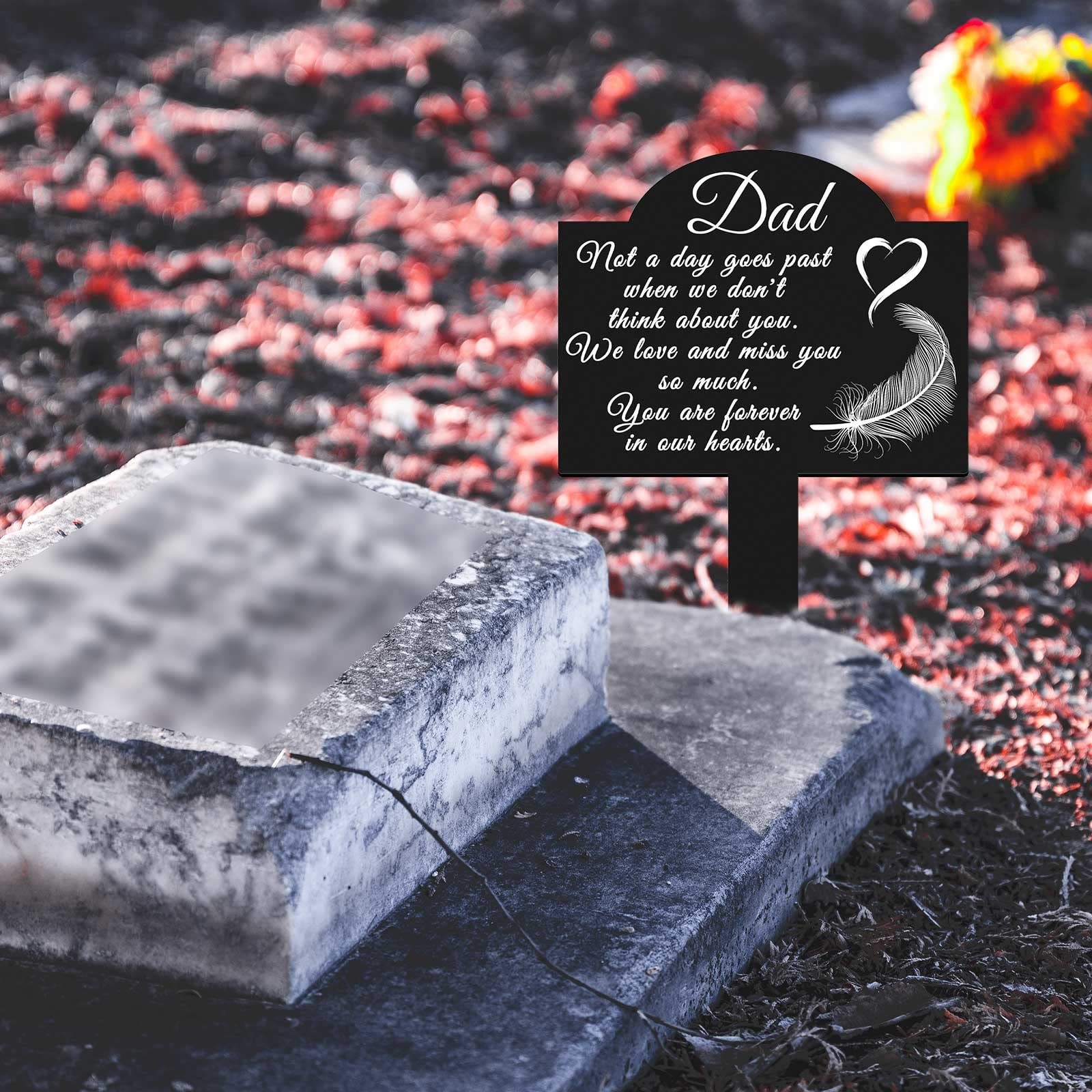 Metal Garden Stake Cemetery Decoration, Memorial Marker for Dad’s Grave