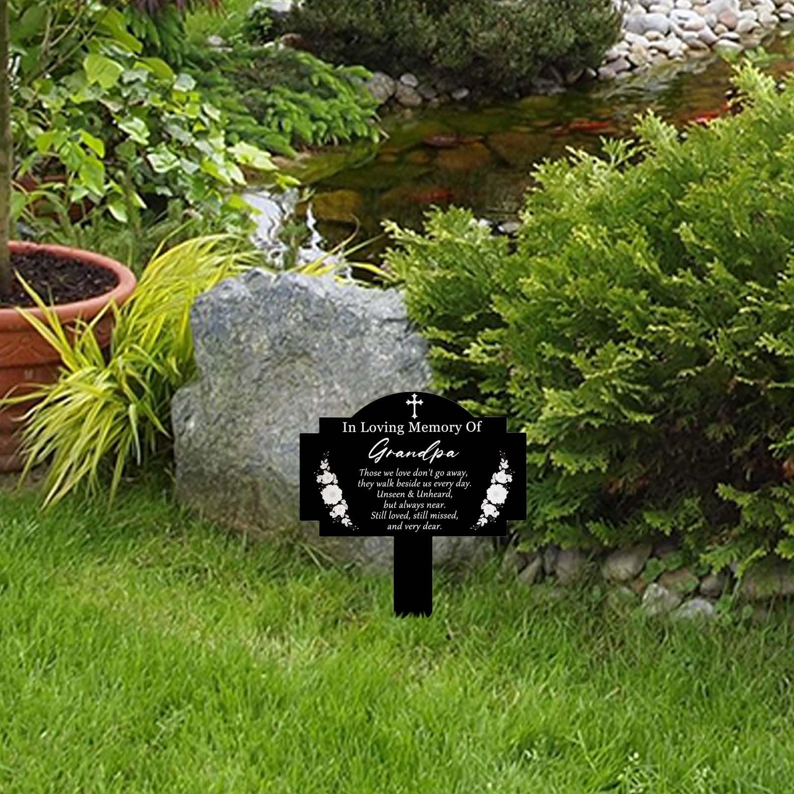 Cemetery Grave Marker Stakes Waterproof Metal Memorial Plaque for Outdoors