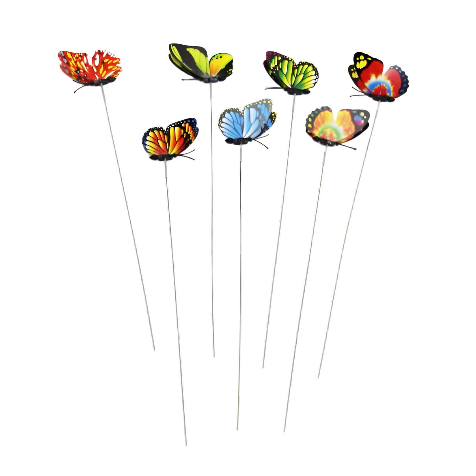 24pcs Butterfly Garden Posts – Colorful Metal Butterfly Decorations for Outdo…