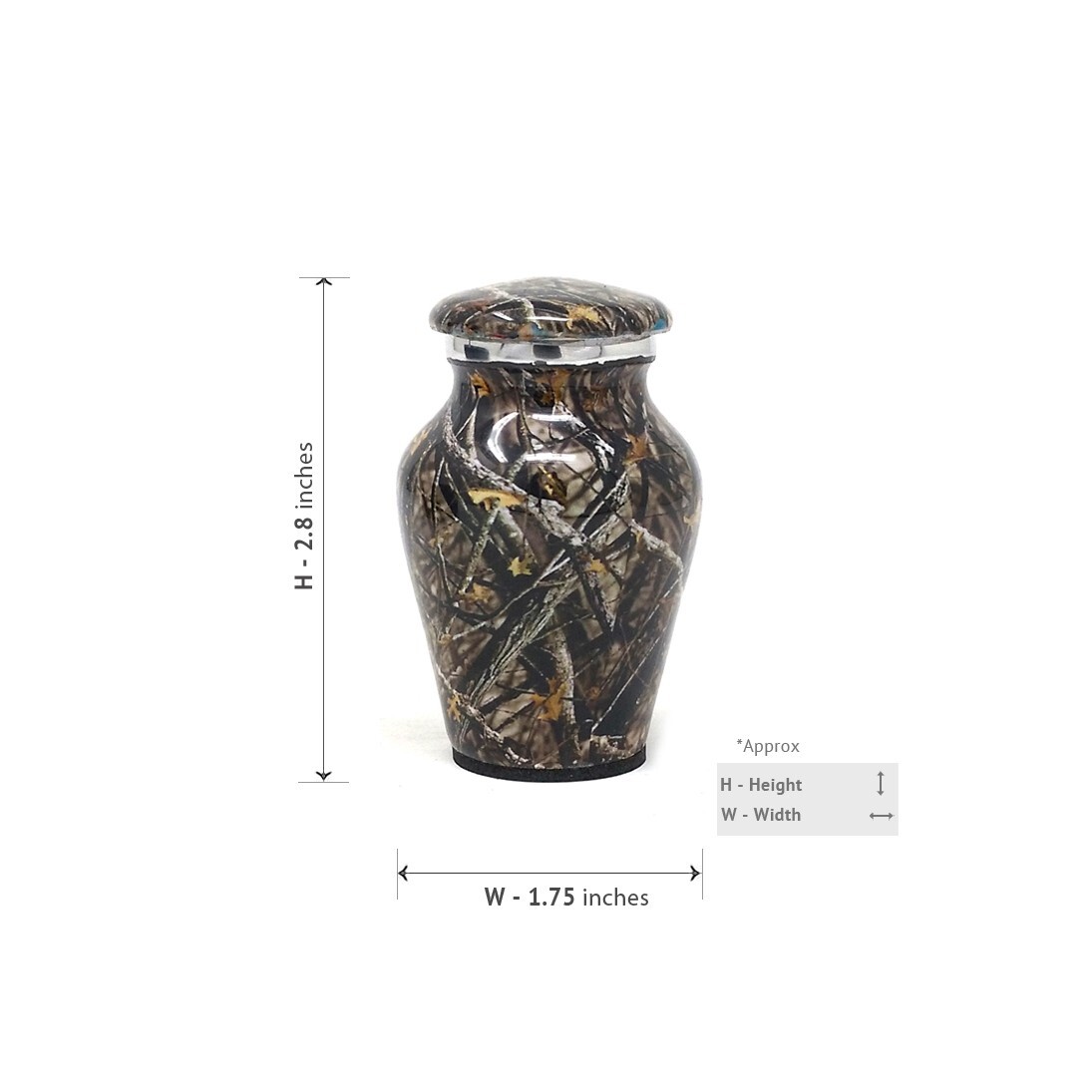 Forest Tranquility Aluminum Keepsake Urn – Small Nature-Inspired Memorial urn