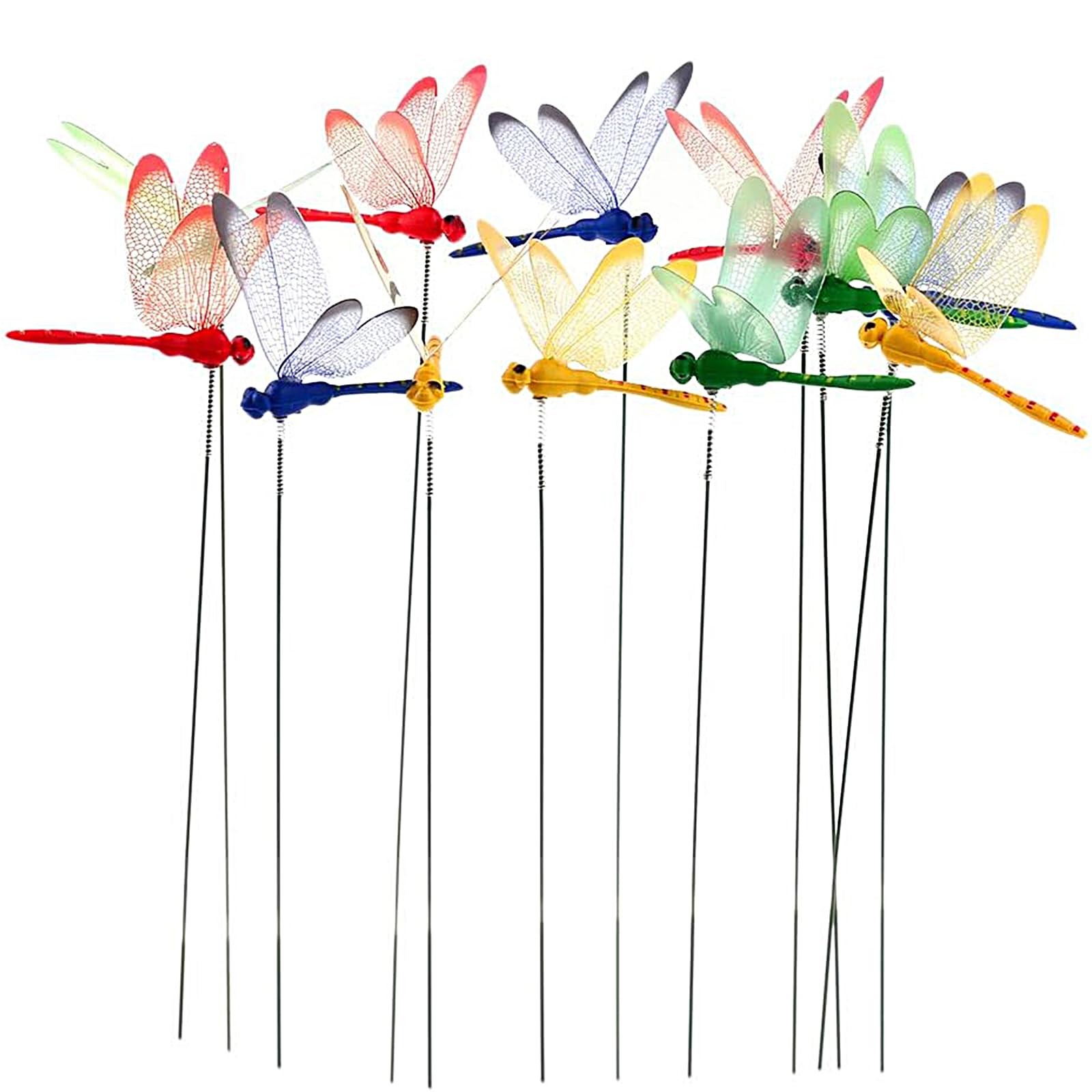 24 Pieces 3d Dragonfly Garden Decor Dragon Fly Garden Stakes Dragonflies Garden