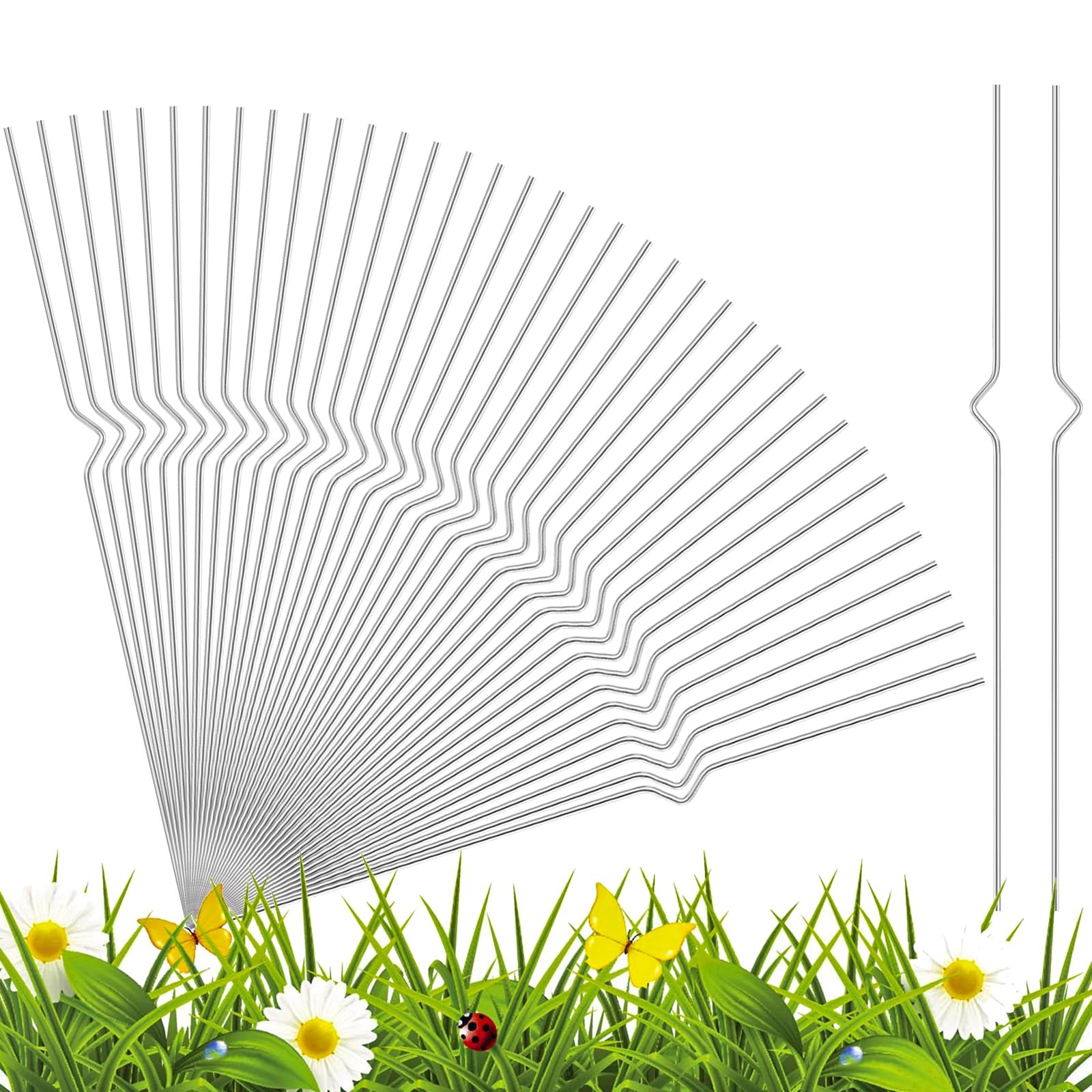 40 PCS 13 Inch Metal Yard Sign Stakes Heavy Duty Wire Lawn Stand Holder