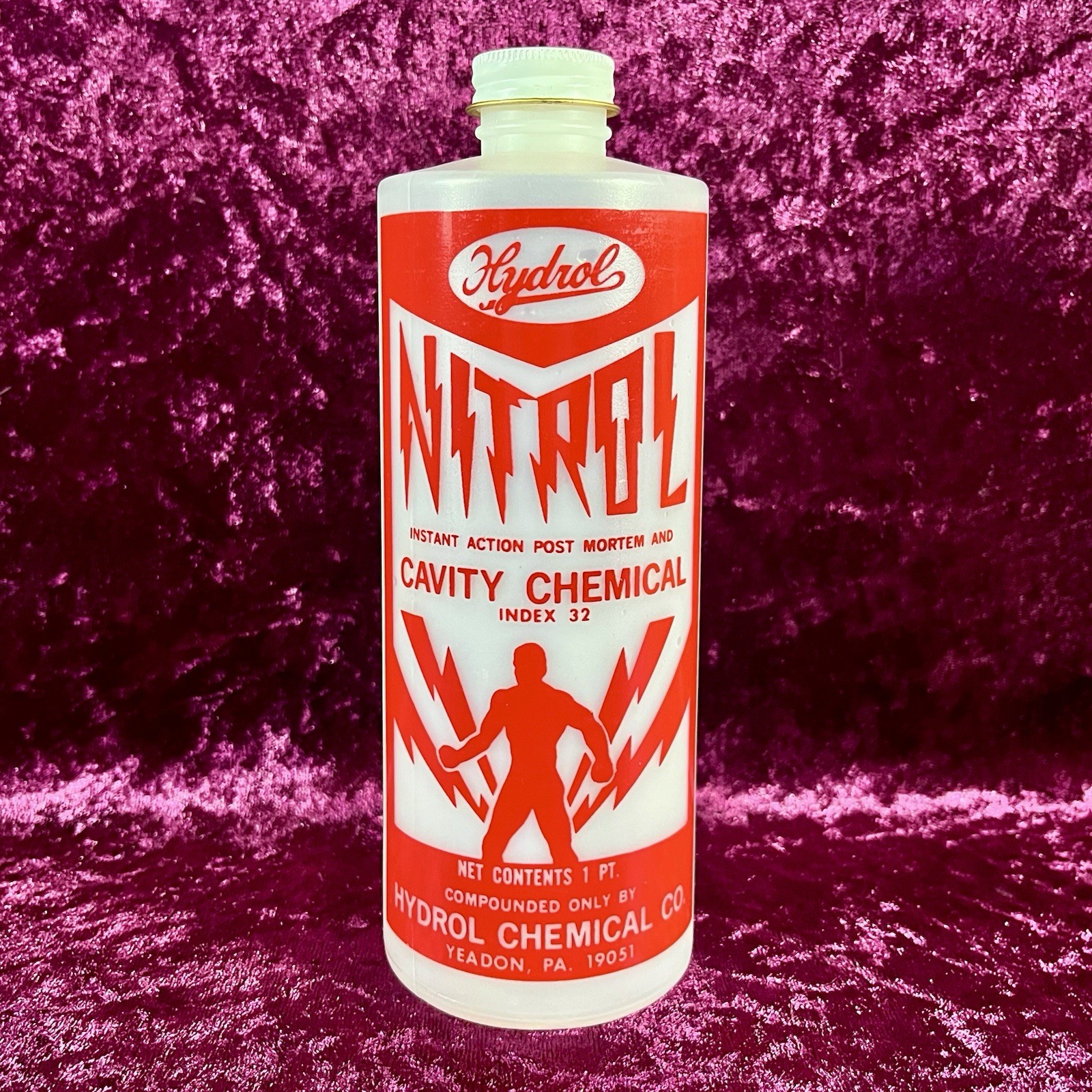 Hydrol Nitrol Embalming Bottle Plastic Vintage Mortuary Funeral Funerary
