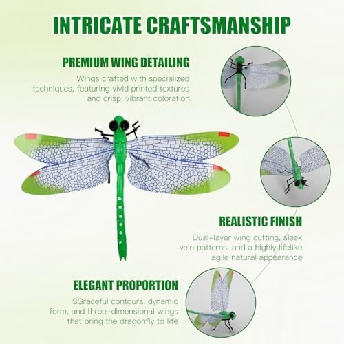 12Pcs Dragonfly Clips for Repellent Dragon to Keep Away Decoy Outdoor Decorative