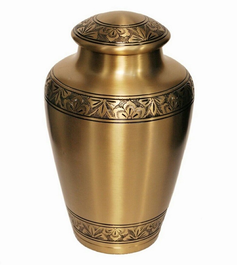 Heavenly Athens Gold Brass Adult Cremation Urn + Free Shipping