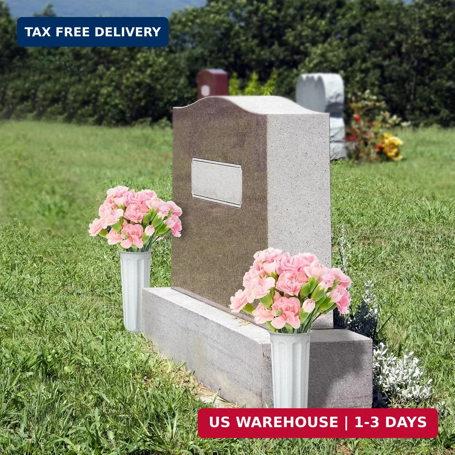 Cemetery Vases Plastic Memorial Flower Vases with Spikes for Grave Decorations G