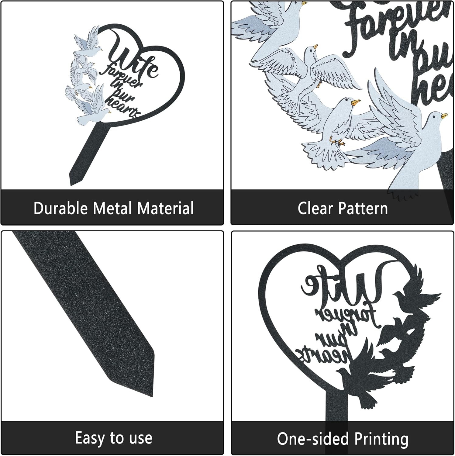 Sympathy Plaque for Wife – Durable Outdoor Memorial Stake for Gardens and Graves