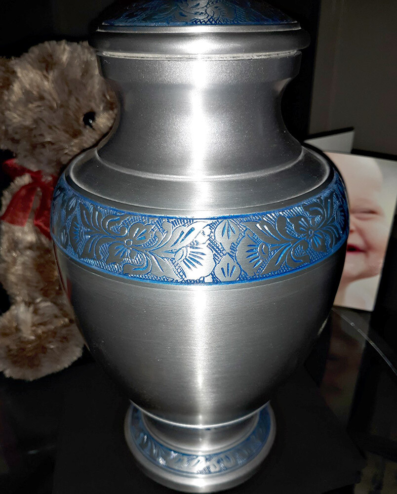12″ LARGE LUXURIOUS HANDCRAFTED ENGRAVED ADULT CREMATION URN FOR HUMAN ASHES NEW