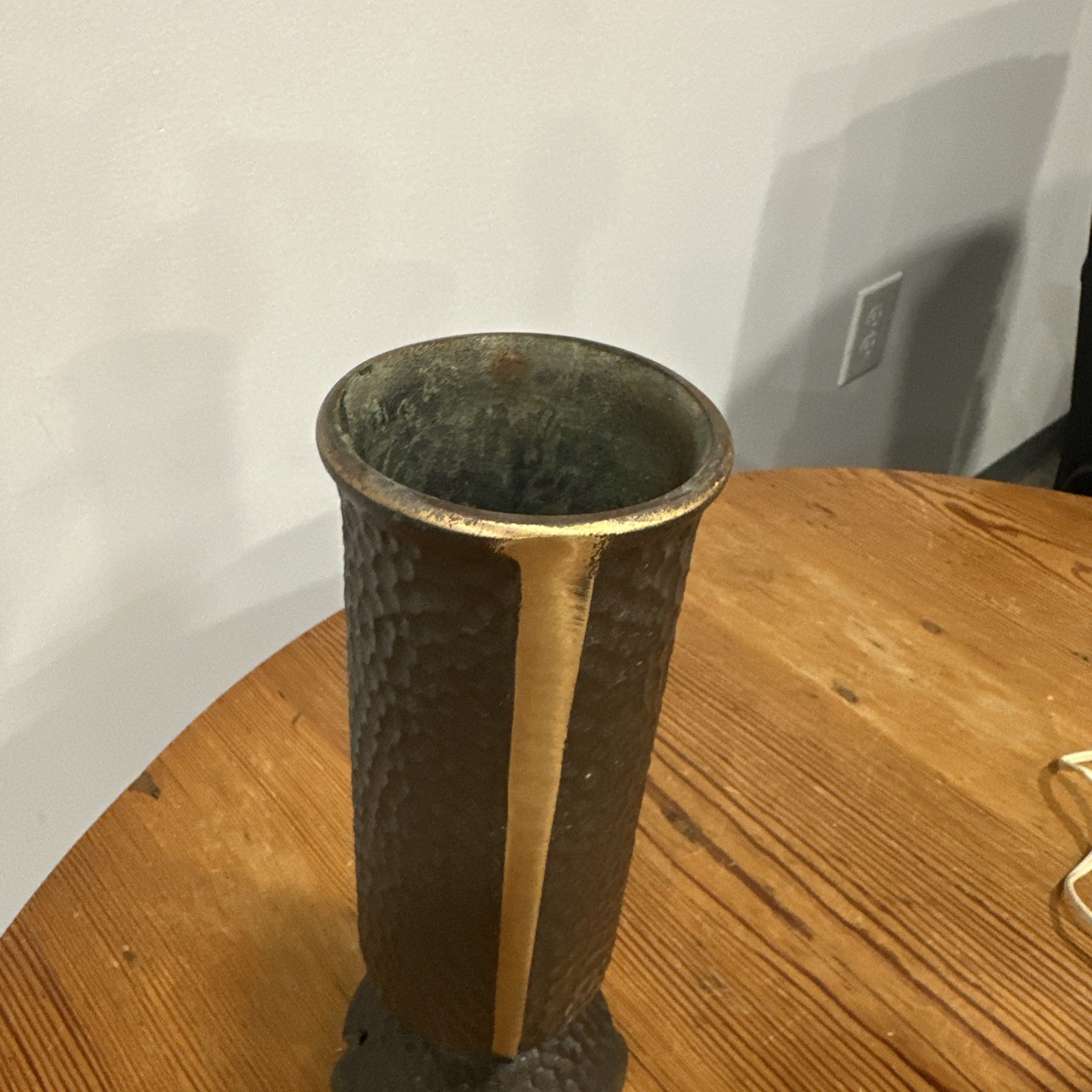 Solid 10” Bronze Memorial Grave VASE Used