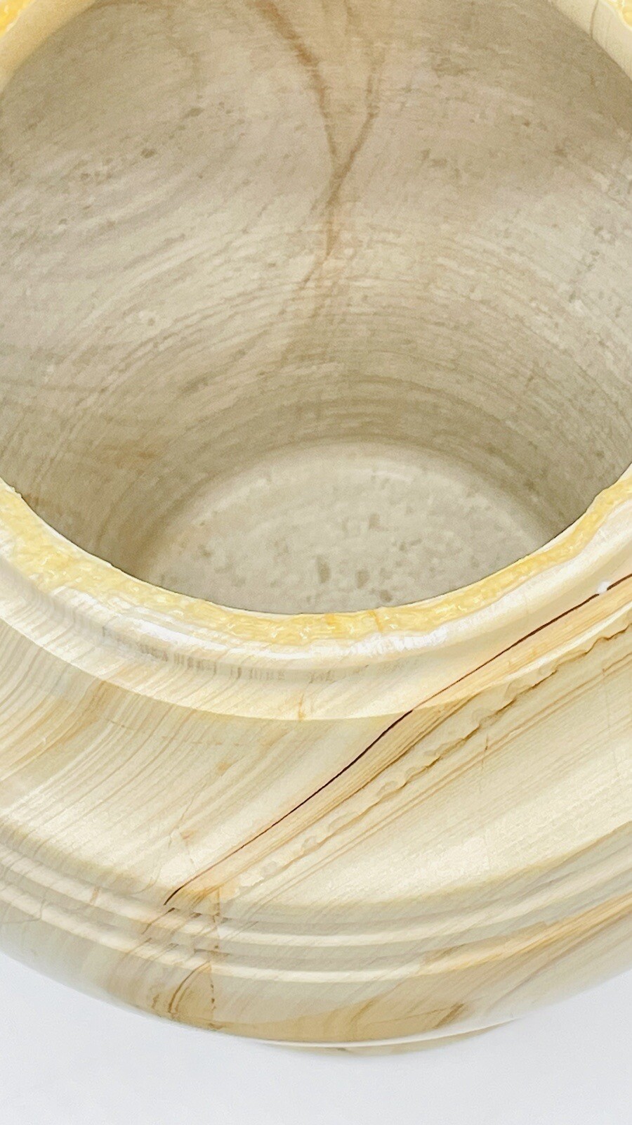 Pedestal Carved Marble Urn~Adult Funeral Cremation Teak Veining Urn 12.14 Pounds