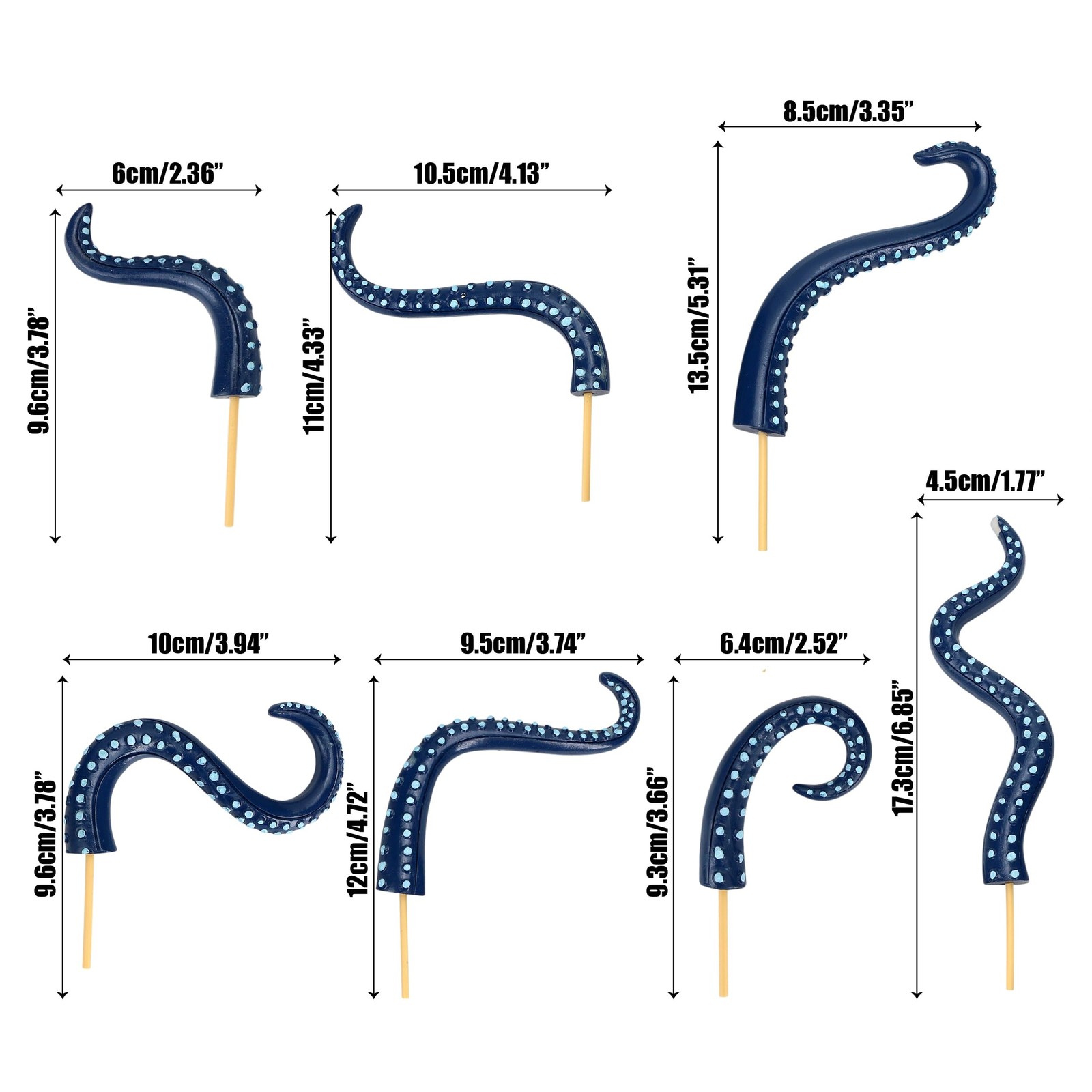 7Pcs Octopus Tentacle Plant Stakes Glow in The Dark Resin Luminescent at Nigh…