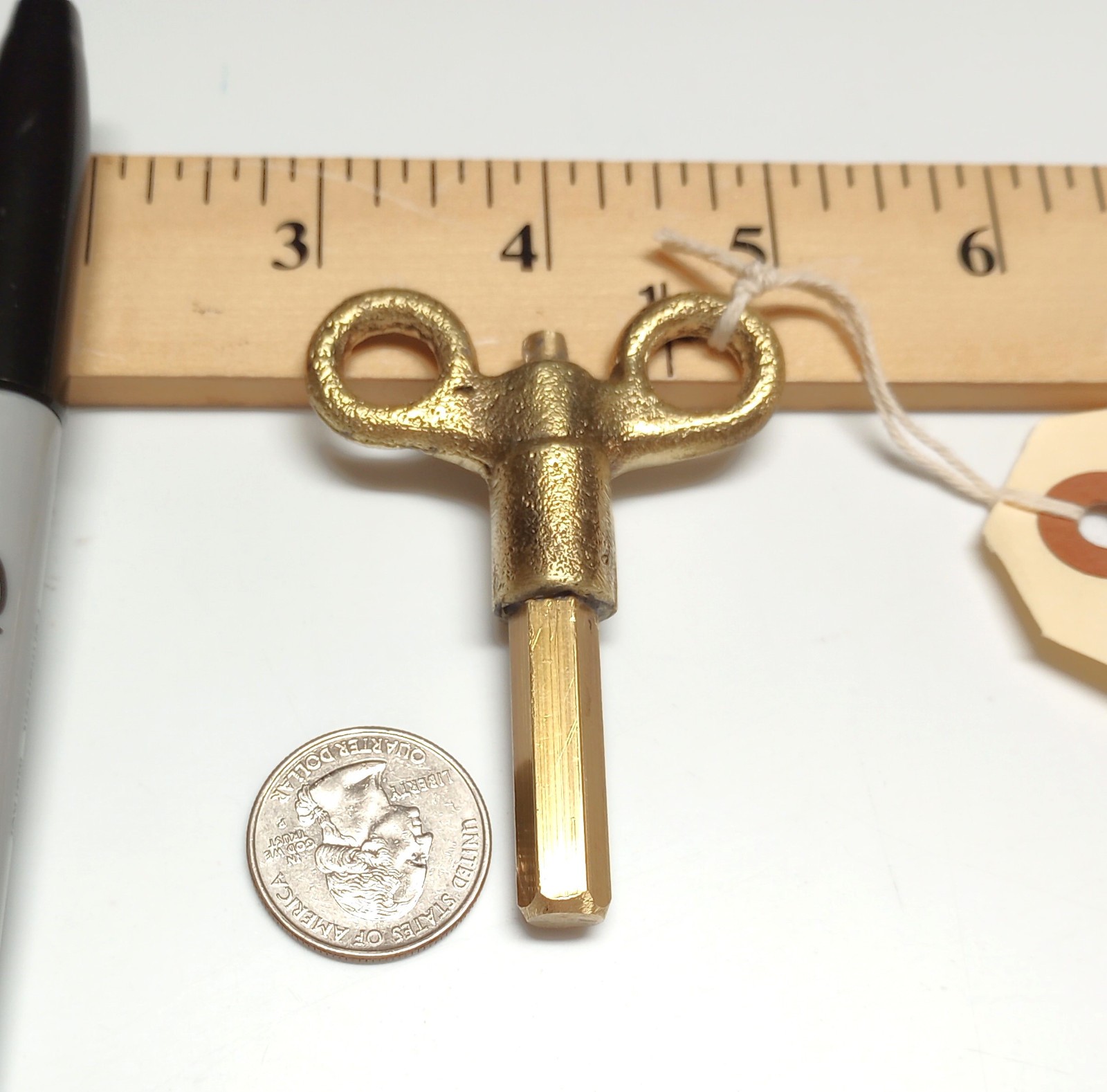 Yellow Brass Pocket Casket Key / Coffin Key