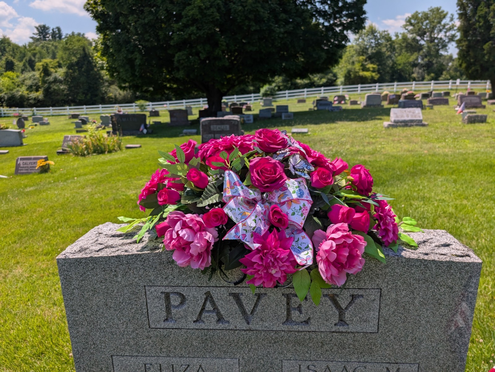 Hot Pink Cemetery Saddle, Memorial Flowers for Grave, Floral Headstone Saddle