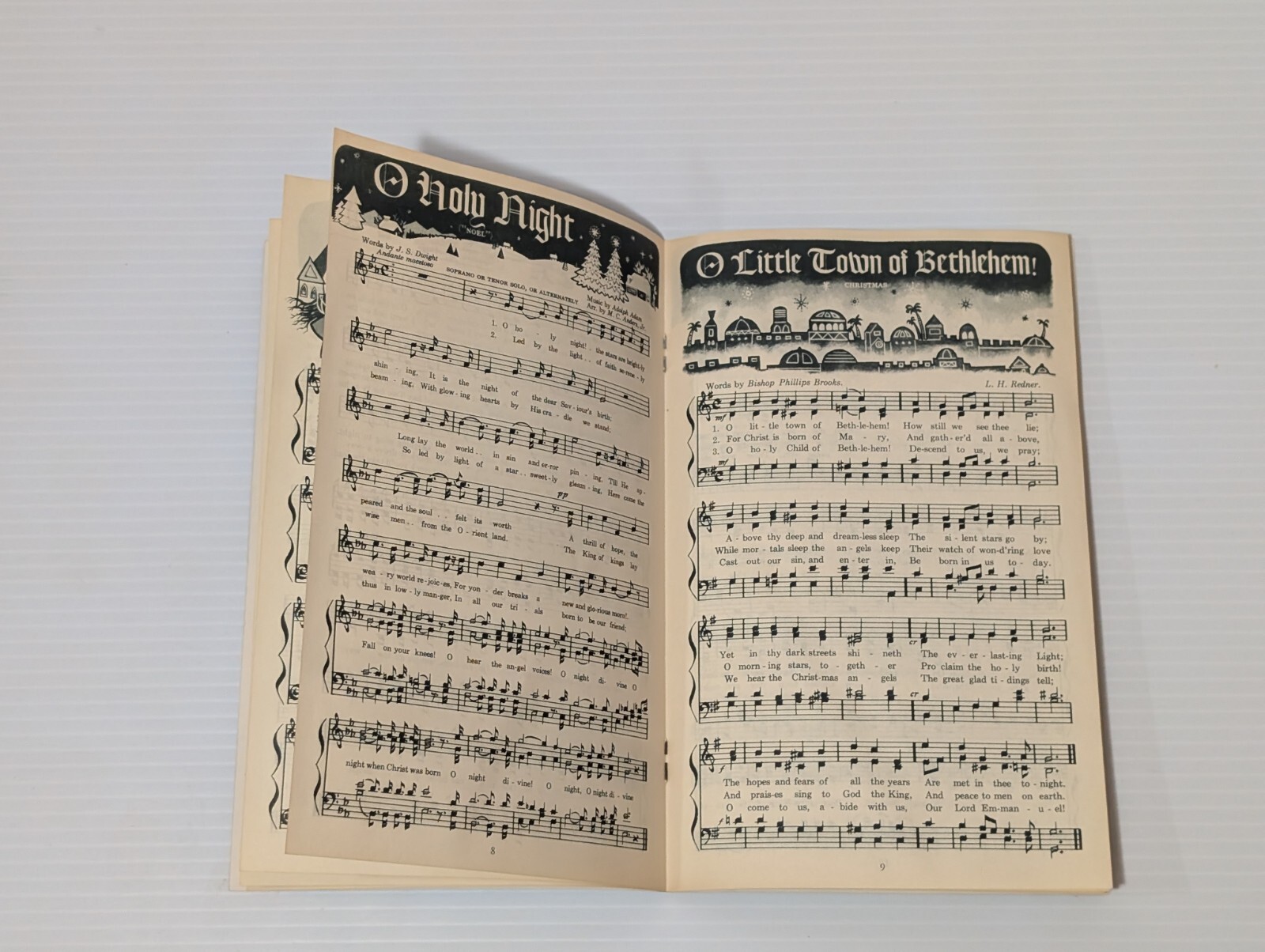 Vintage CHRISTMAS CAROLS Cramps Funeral Home Reading PA Grif Teller