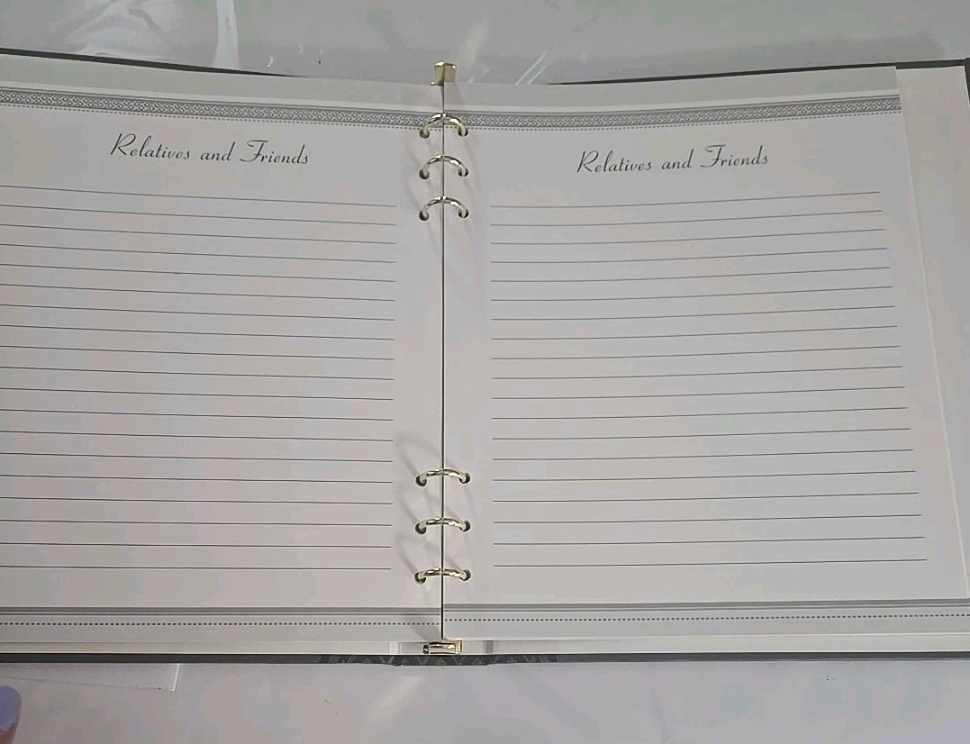 Messenger Funeral Memorial Register Guest Book Binder Gray