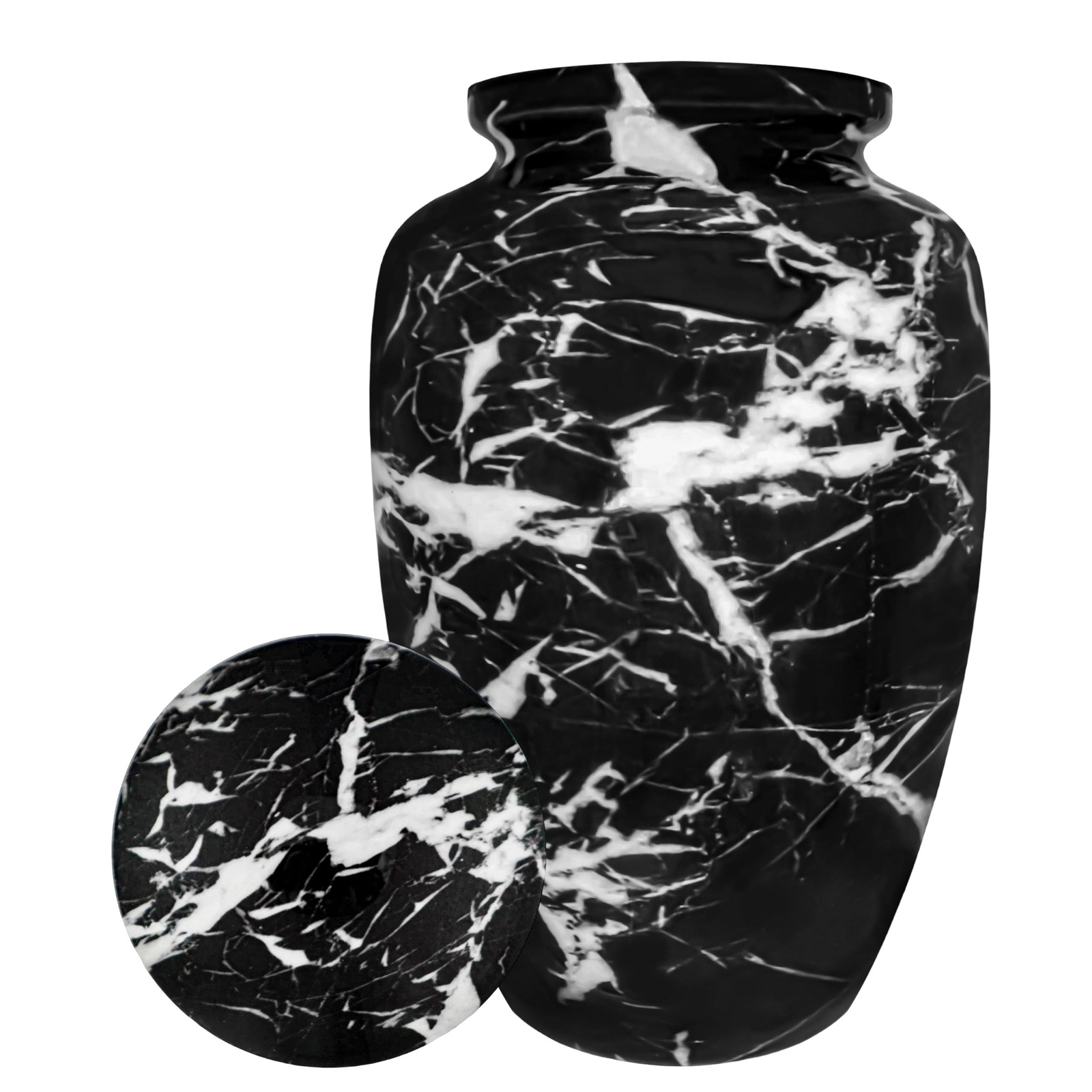NANIURN Urns for Ashes Adults Male/Women, Large / Adult, Black & White