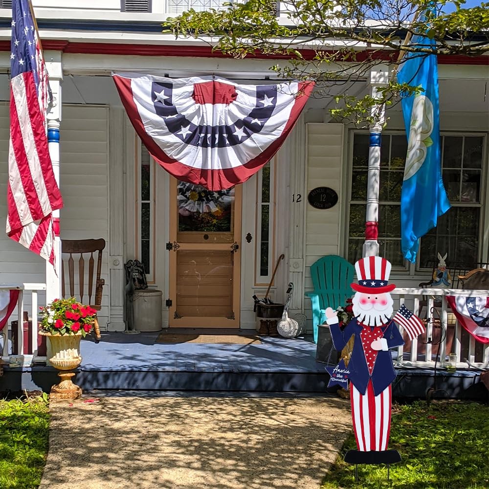 Patriotic Garden Stakes 4th of July Outdoor Decorations, Memorial Day Yard Art