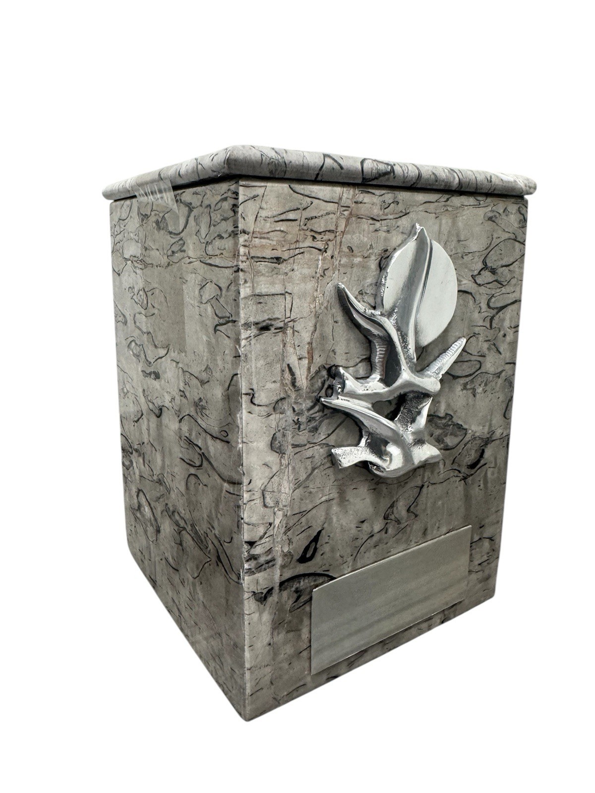 Marble Cremation Urn. Elegant Design With Metallic Detail, Premium Quality.