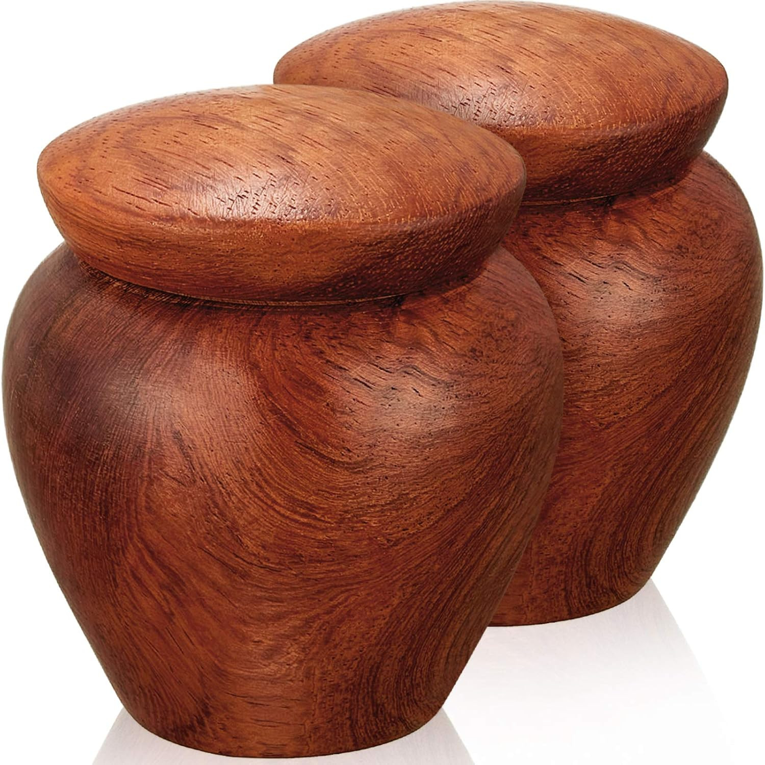 2 Pcs Mini Urns for Human Ashes Wood Small Keepsake Cremation Urn Grain for Huma