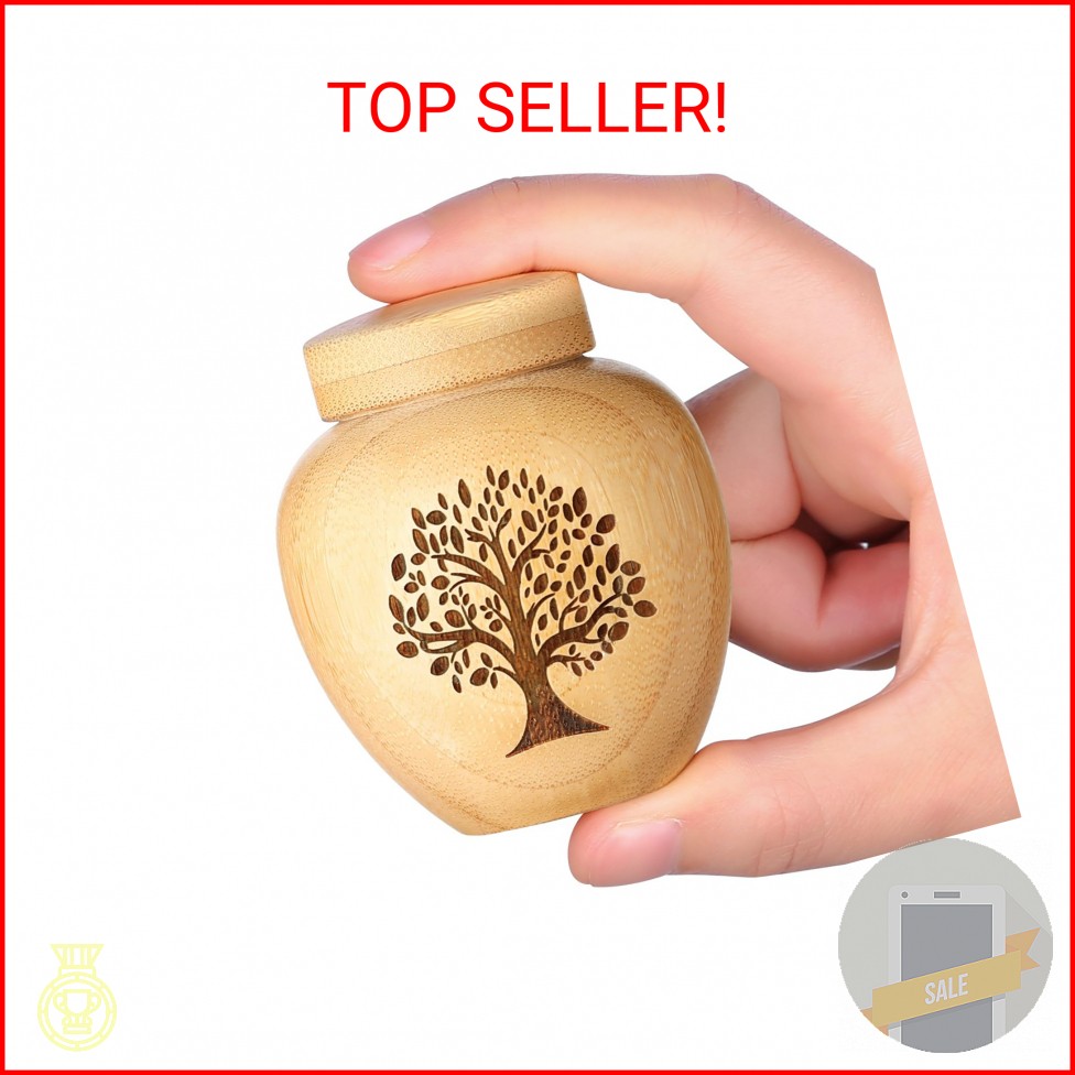 HOOMTREE Small Urns for Human Ashes Keepsake Set of 1,Mini Urns for Ashes Made o