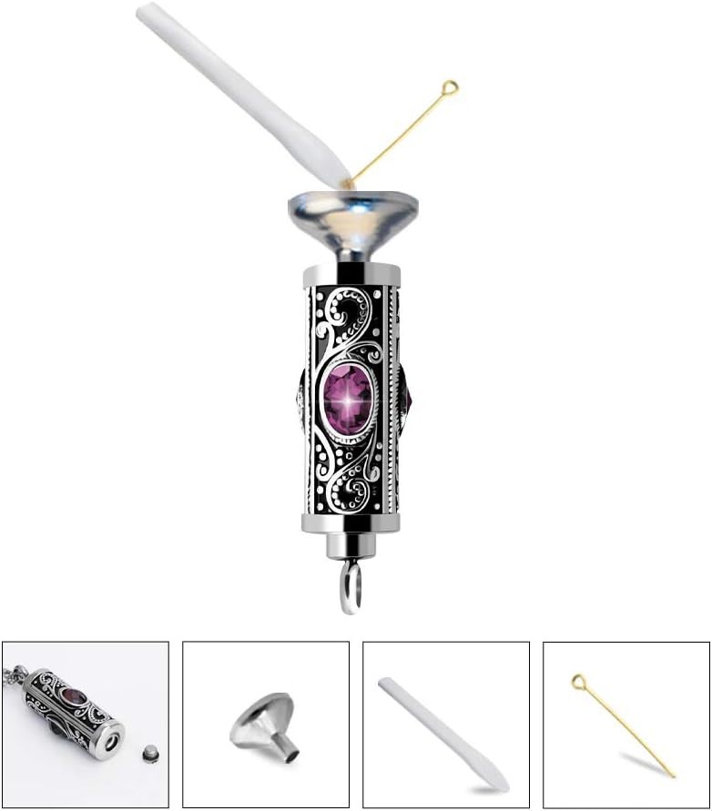 Stylish Purple Stainless Steel Ashes Pendant – Keepsake Urn Necklace for Women