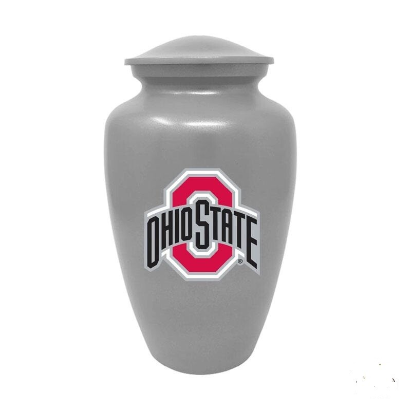Large/Adult 220 Cubic Inch Ohio State Buckeyes Gray Aluminum Cremation Urn