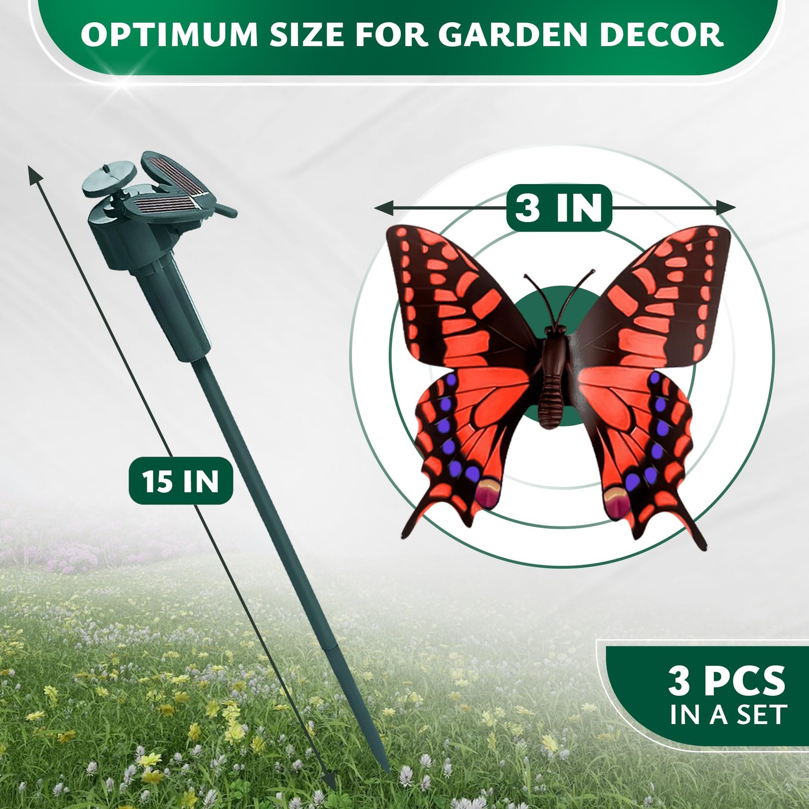 3 Pcs Butterfly Garden Stakes that Move Like Real Butterflies – Colorful Flyi…